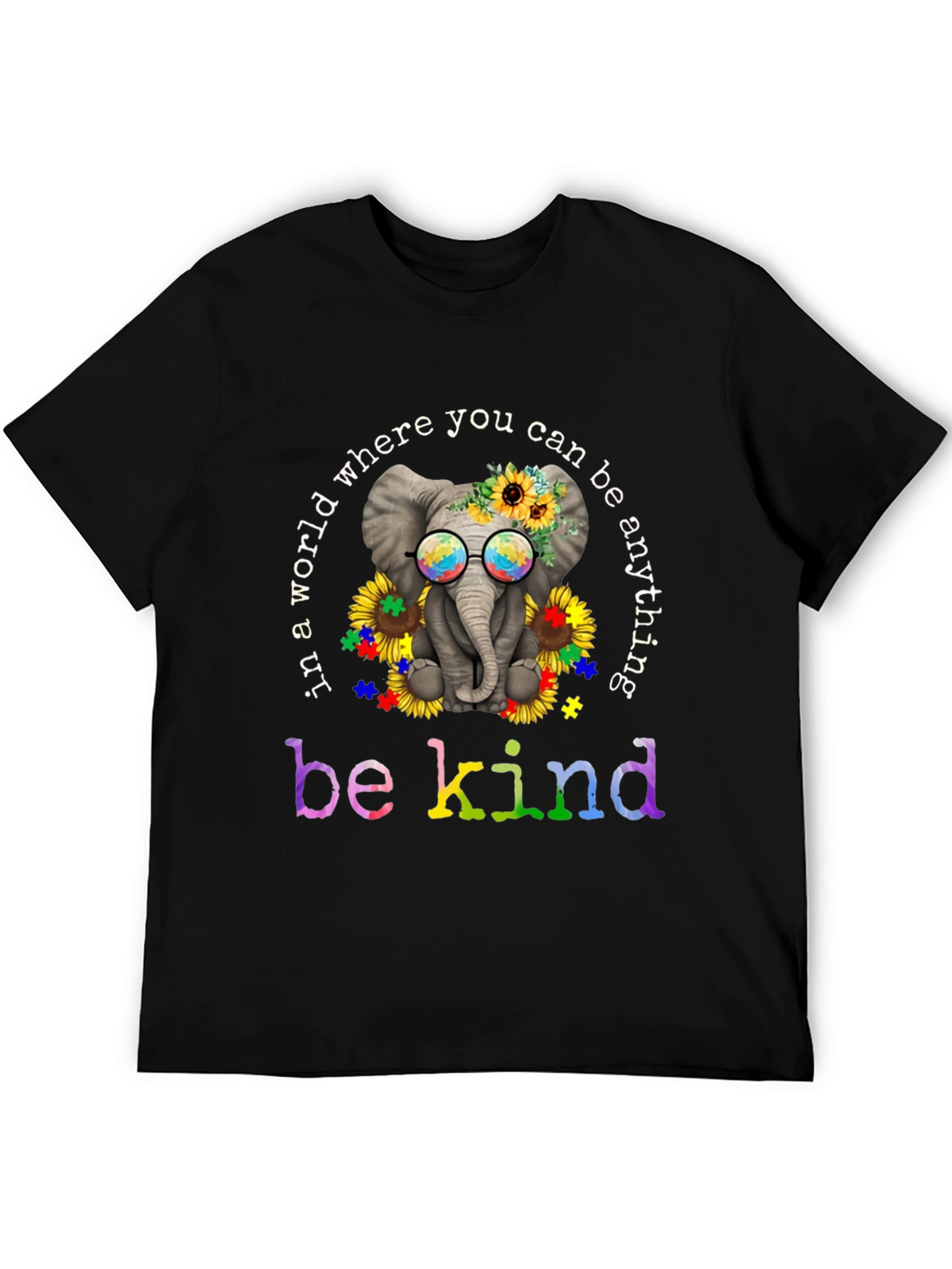 Be Kind Autism Awareness Elephant T-Shirt