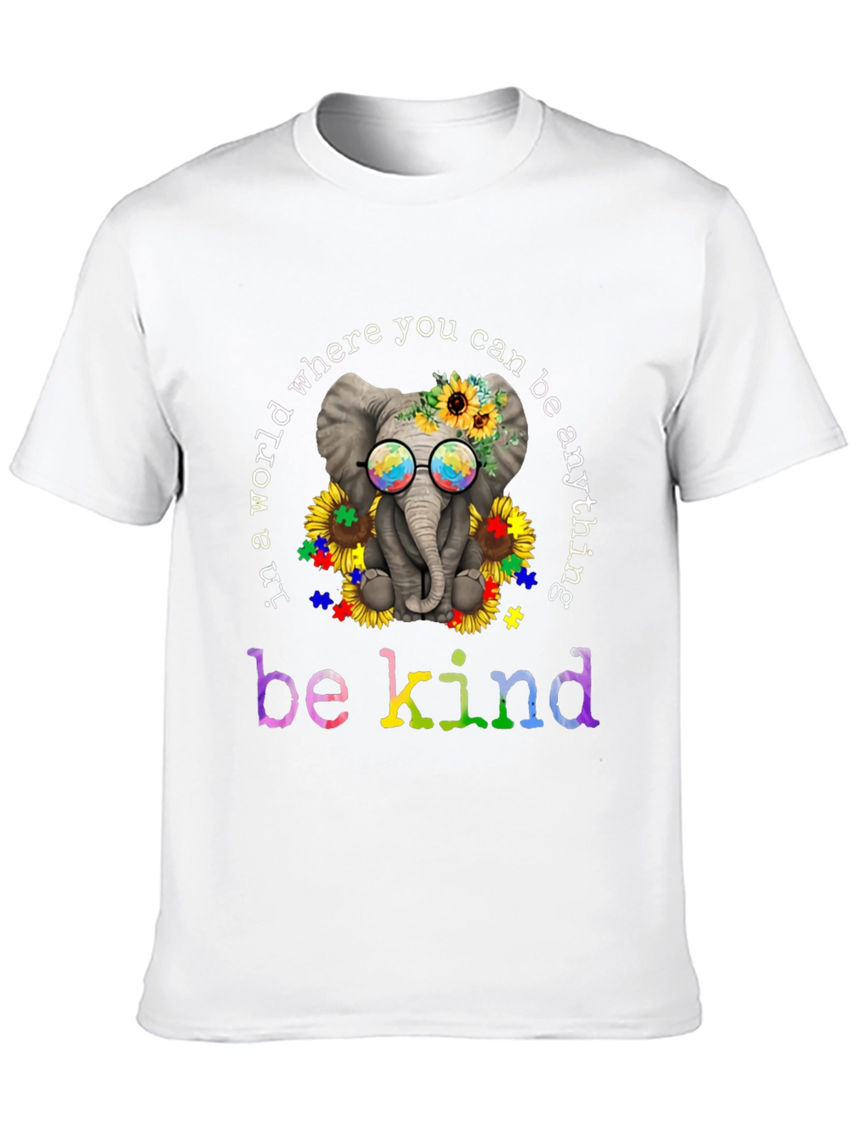 Be Kind Autism Awareness Elephant T-Shirt