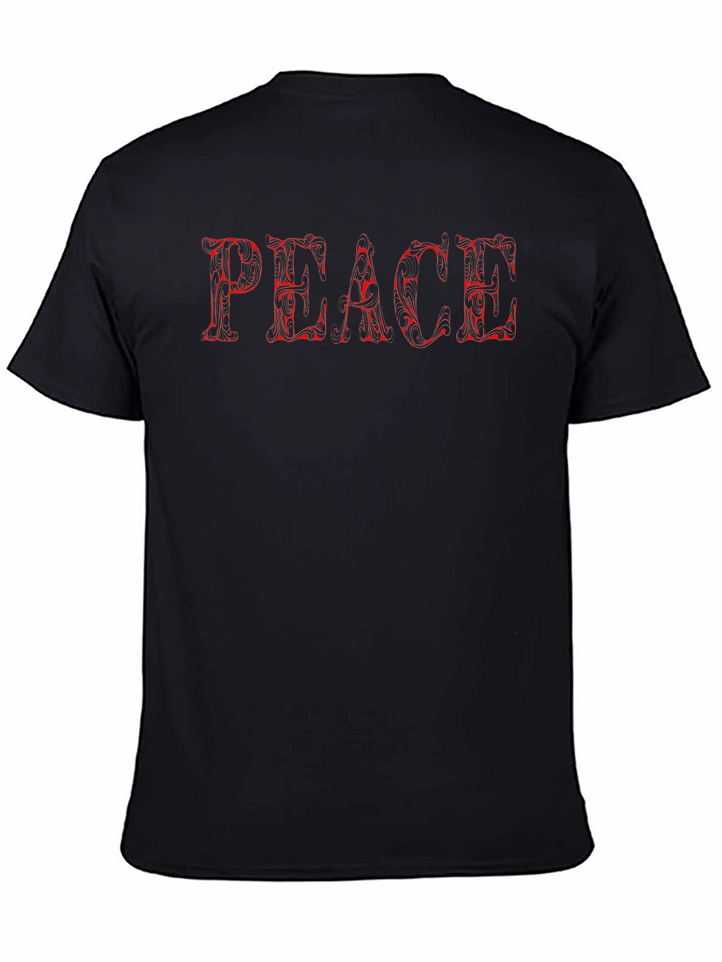 Peace Graphic Tee - Stylish Mens Black T-Shirt