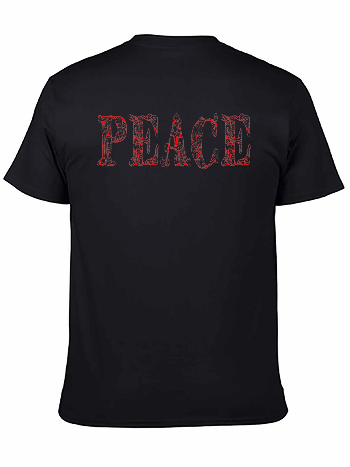 Peace Graphic Tee - Stylish Mens Black T-Shirt