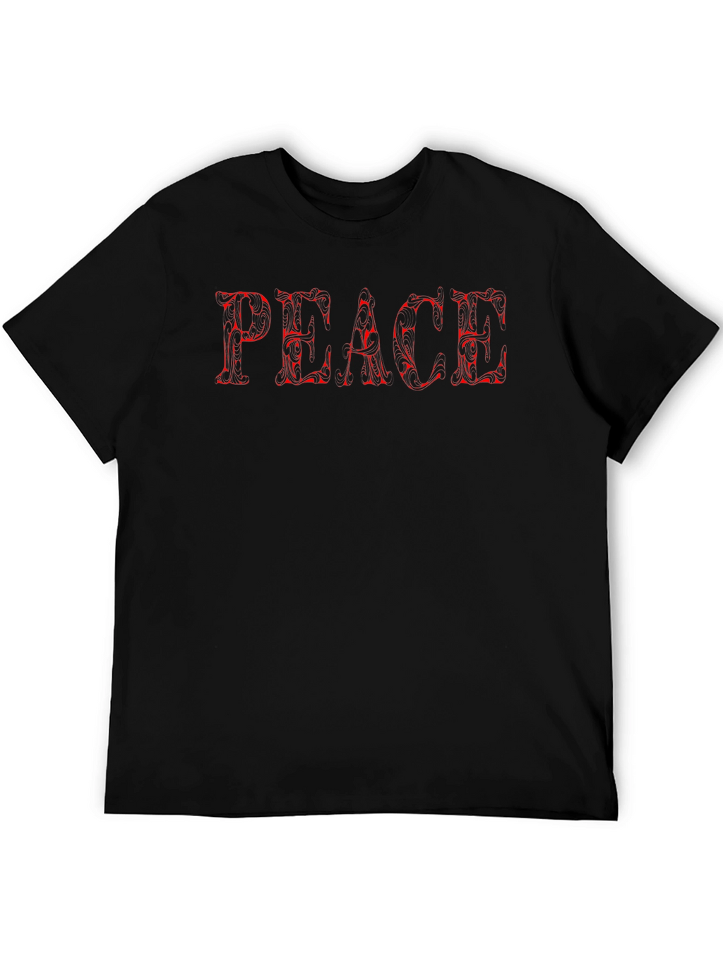 Peace Graphic Tee - Stylish Mens Black T-Shirt