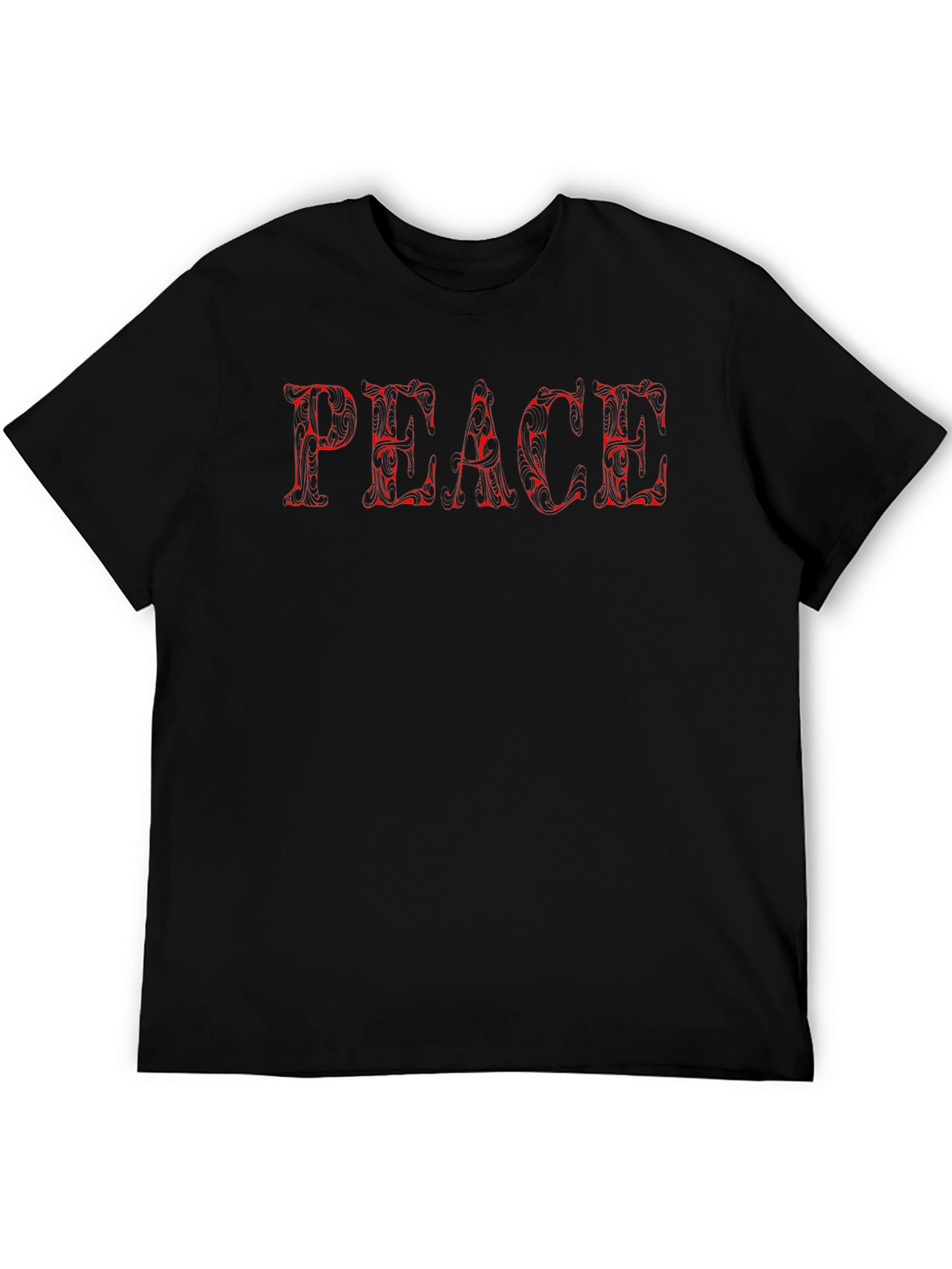 Peace Graphic Tee - Stylish Mens Black T-Shirt