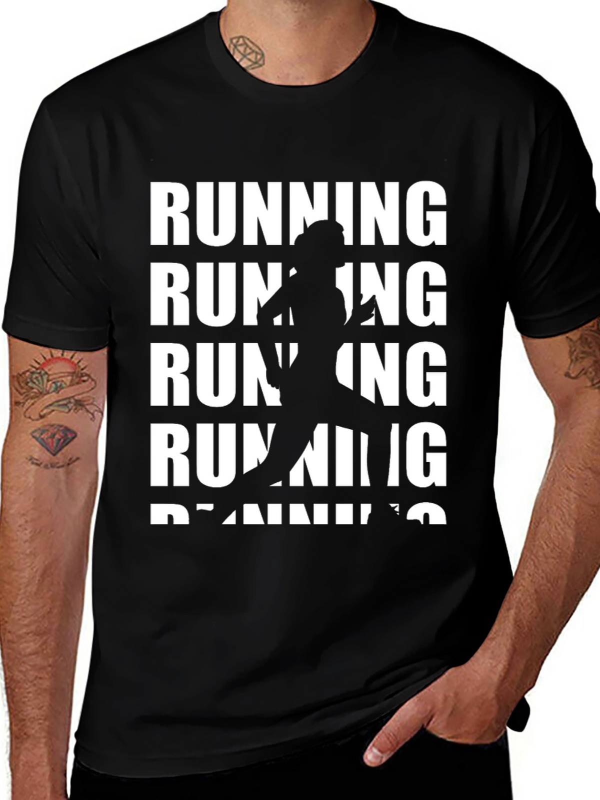 Running Silhouette Graphic Tee - Black