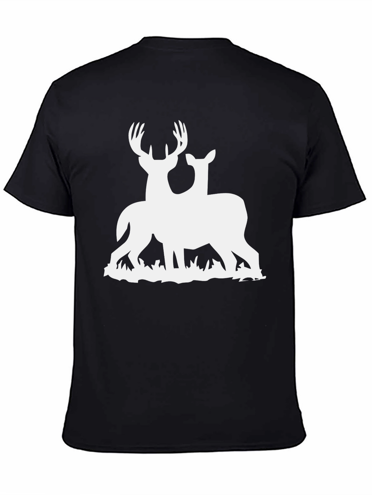 Deer Couple Graphic Tee - Black