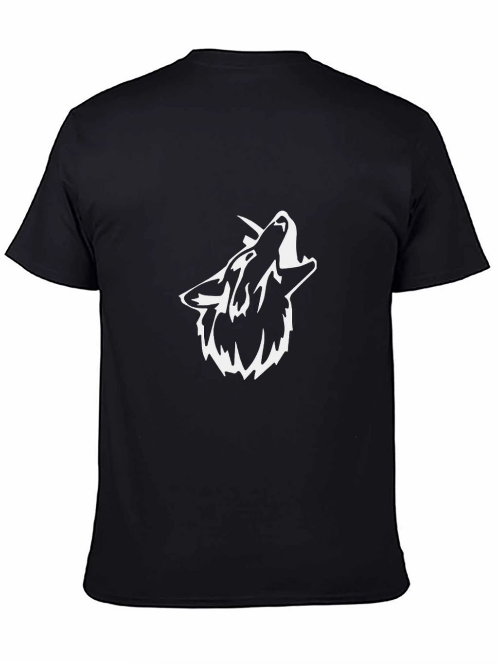 Black T-Shirt with Wolf Howl Graphic