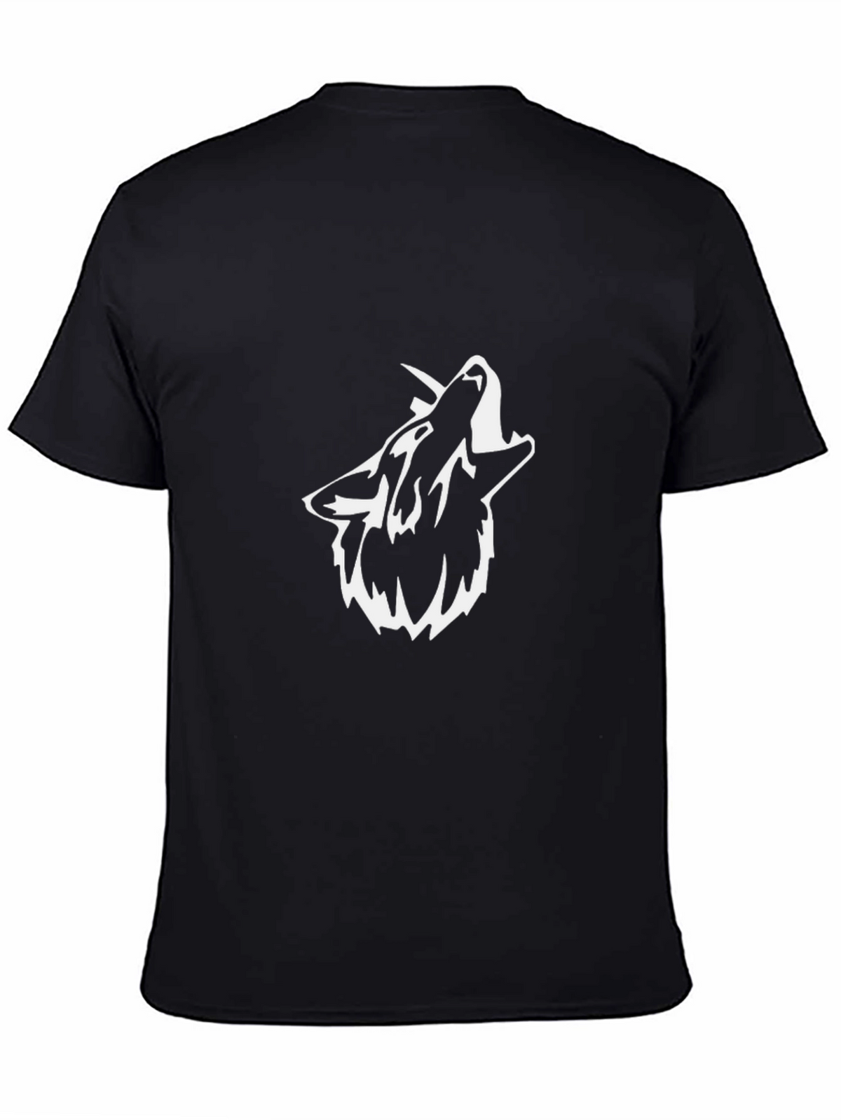 Black T-Shirt with Wolf Howl Graphic