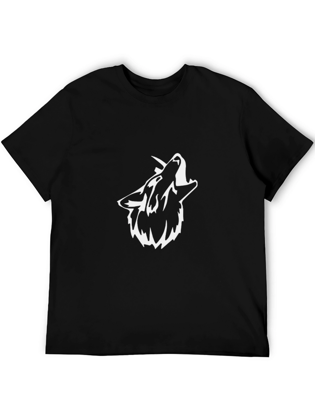 Black T-Shirt with Wolf Howl Graphic