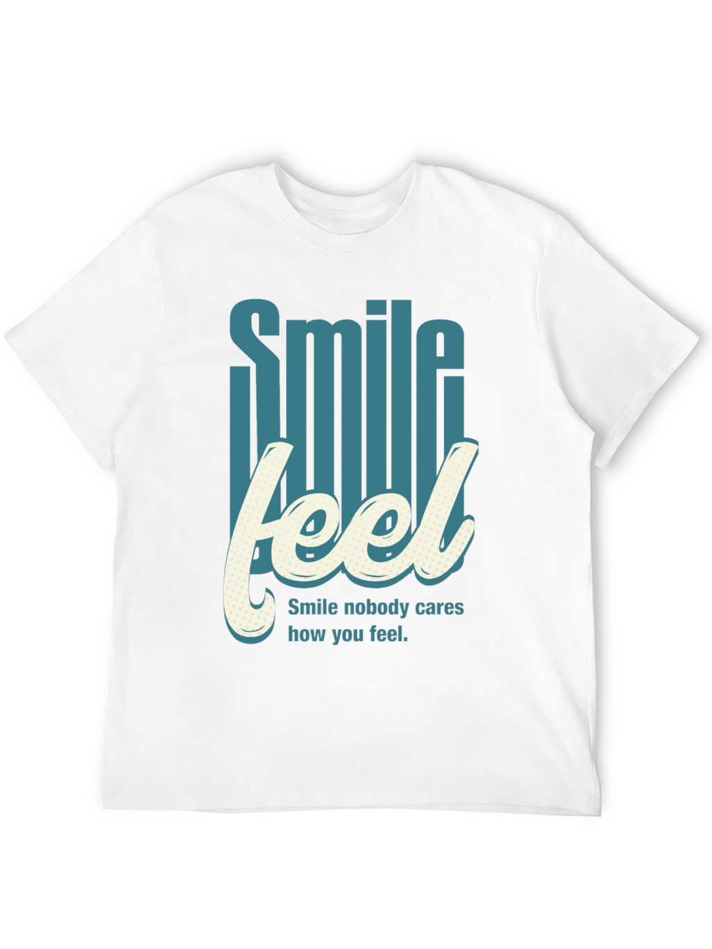 Smile Feel Graphic Tee - Mens Crew Neck T-Shirt