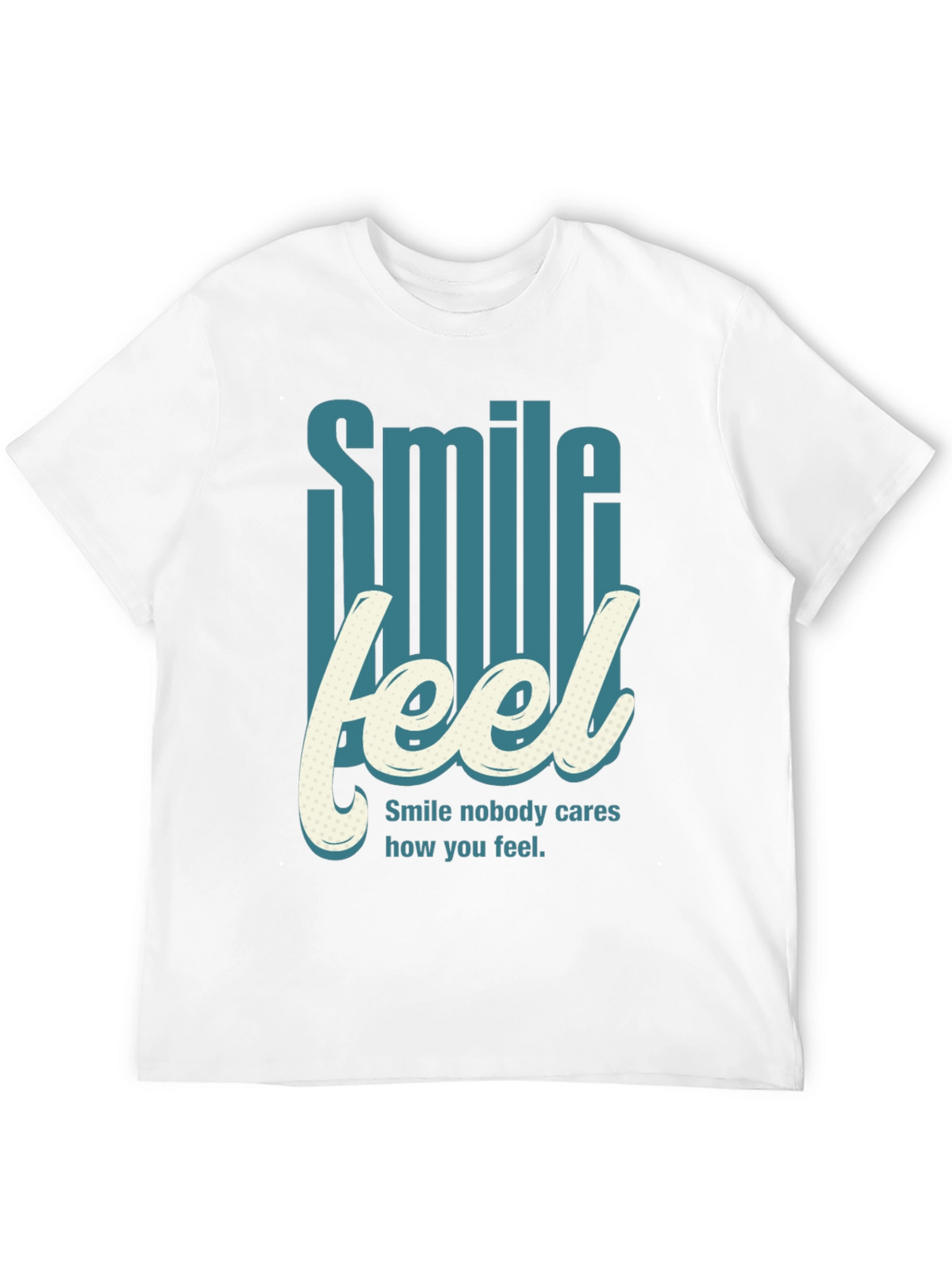 Smile Feel Graphic Tee - Mens Crew Neck T-Shirt