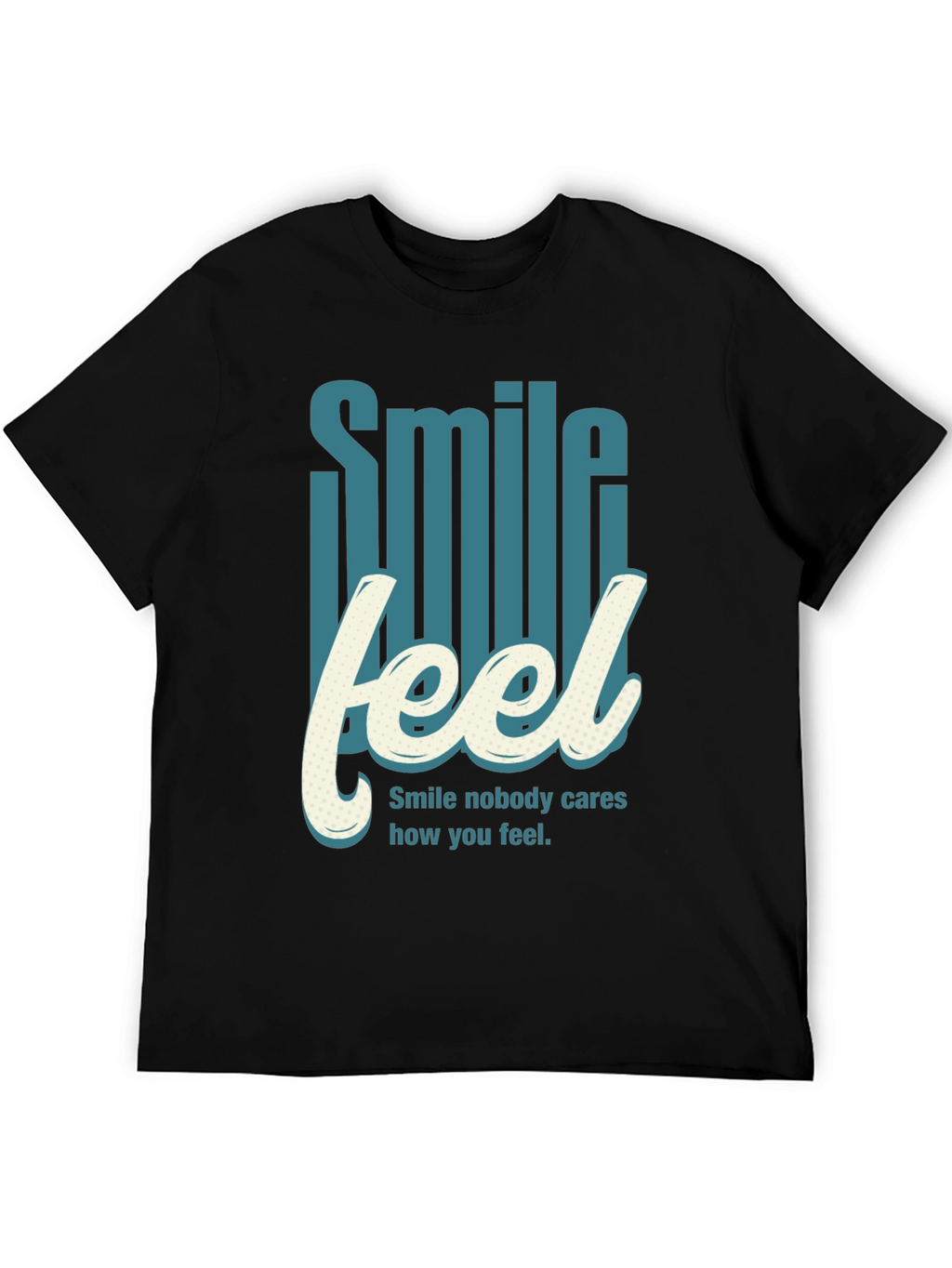 Smile Feel Graphic Tee - Mens Crew Neck T-Shirt