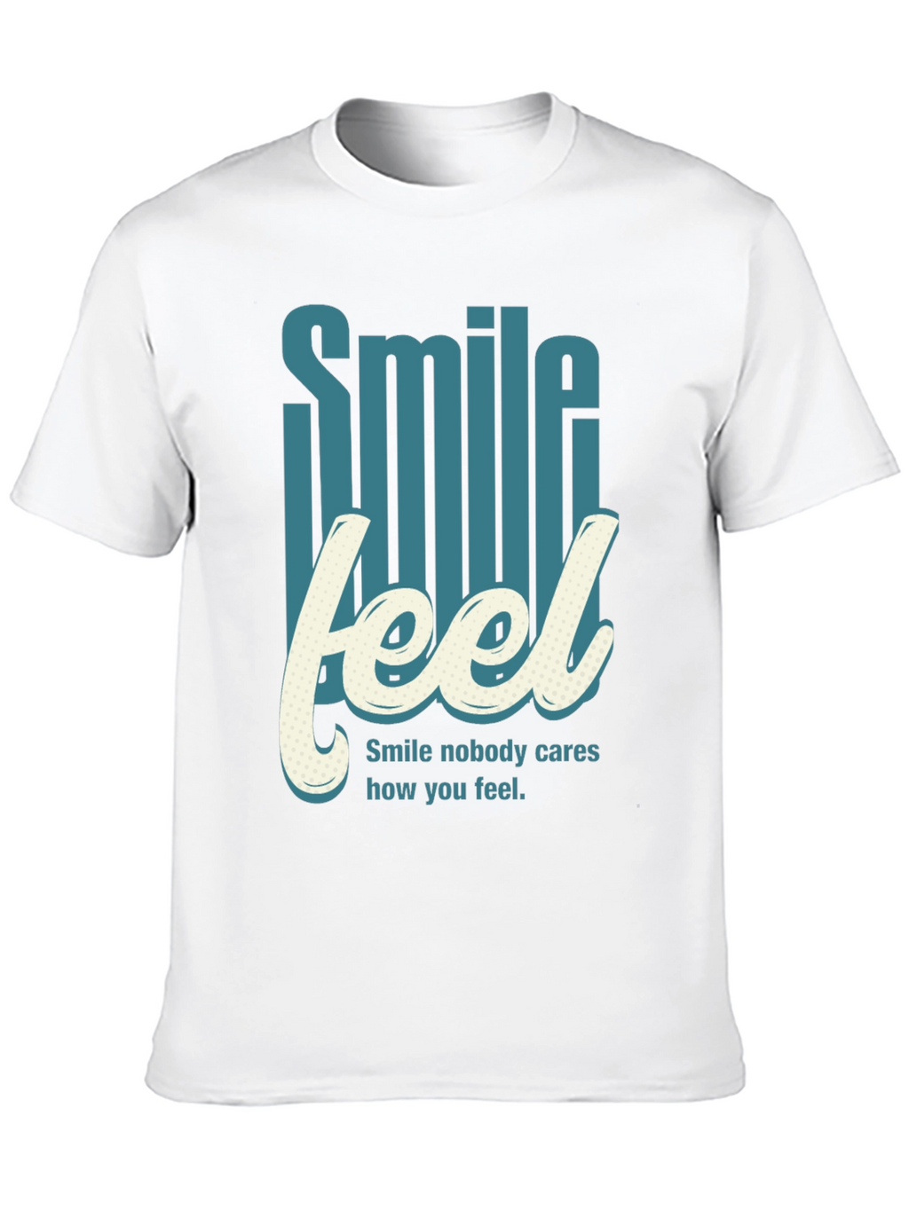 Smile Feel Graphic Tee - Mens Crew Neck T-Shirt