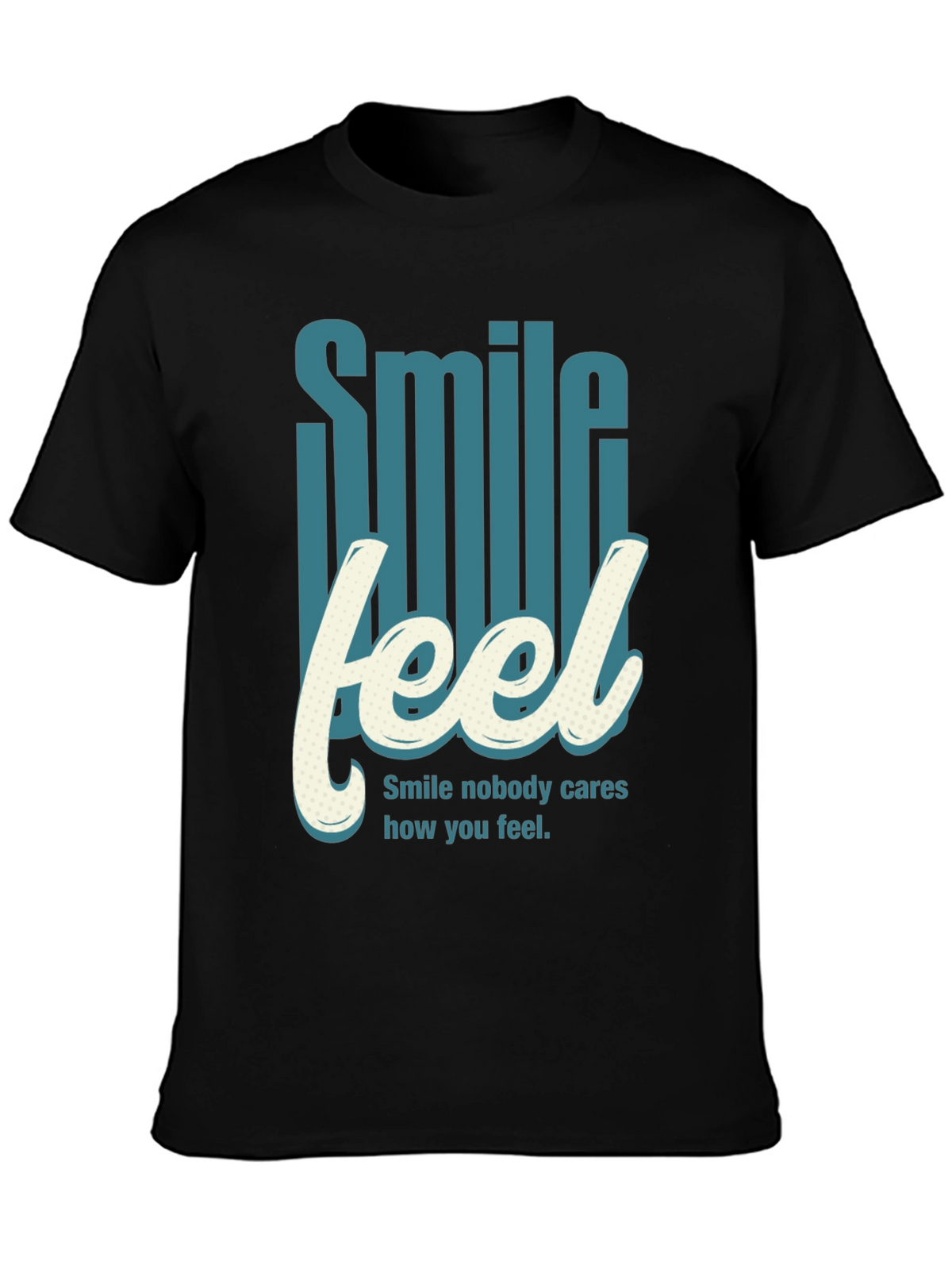 Smile Feel Graphic Tee - Mens Crew Neck T-Shirt