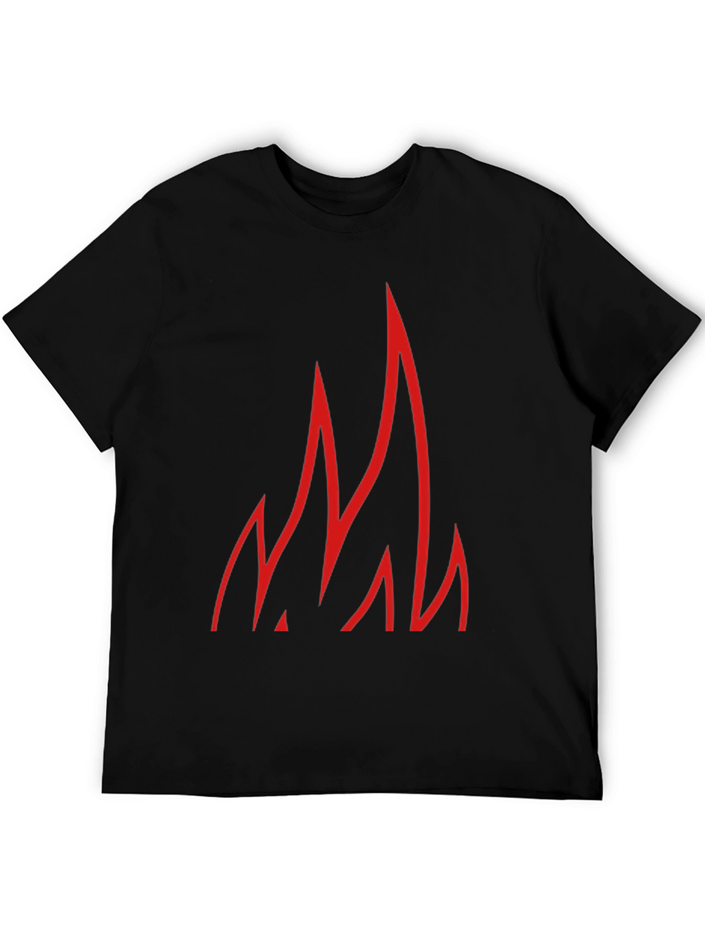 Red Flames Graphic Black T-Shirt