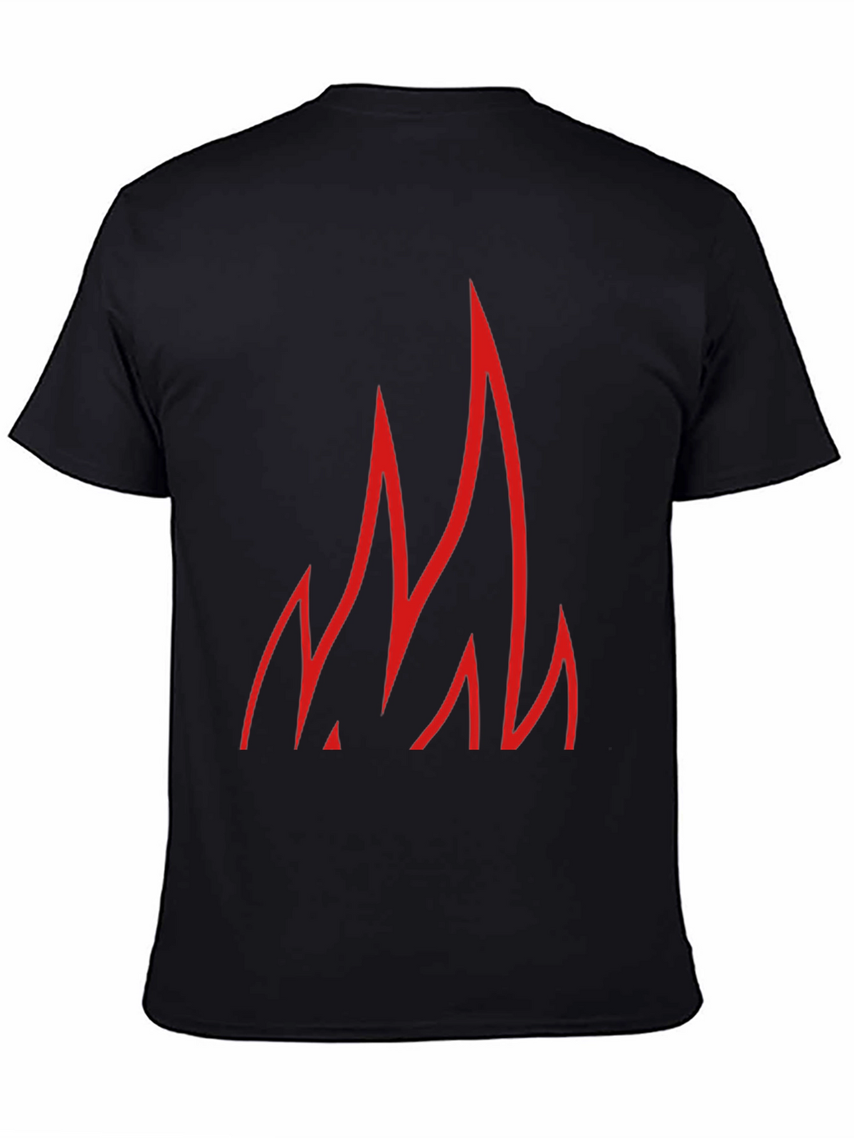 Red Flames Graphic Black T-Shirt