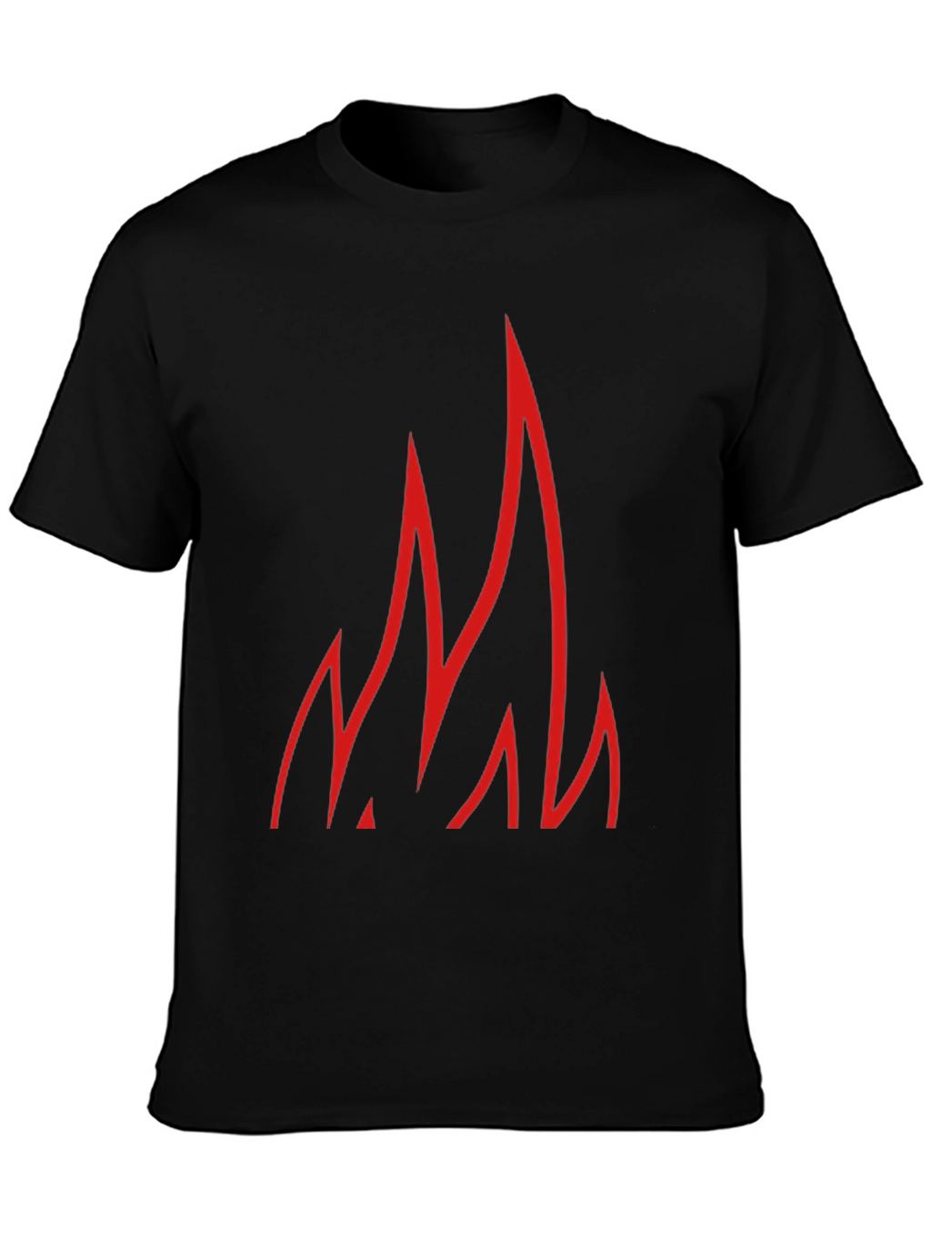 Red Flames Graphic Black T-Shirt