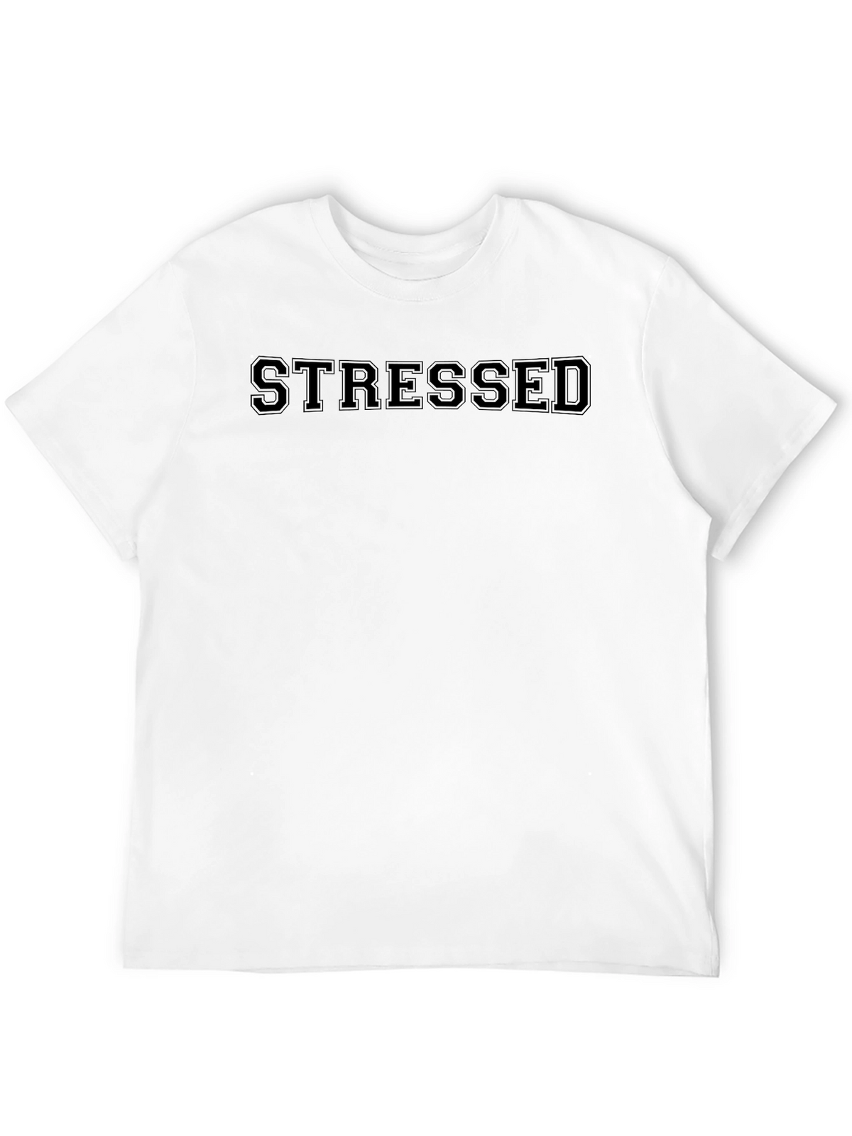 Stressed T-Shirt - Black Crew Neck Tee