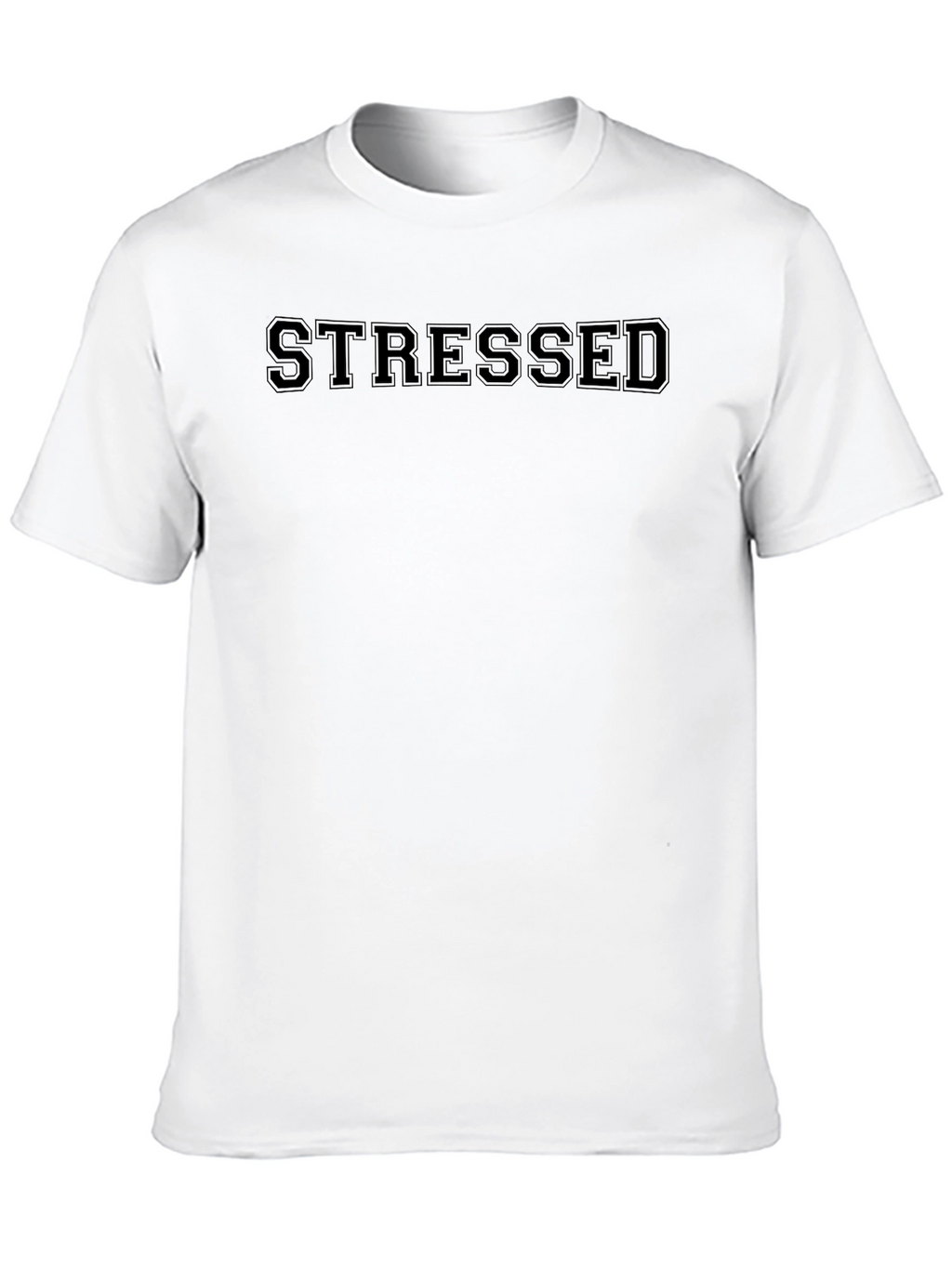 Stressed T-Shirt - Black Crew Neck Tee