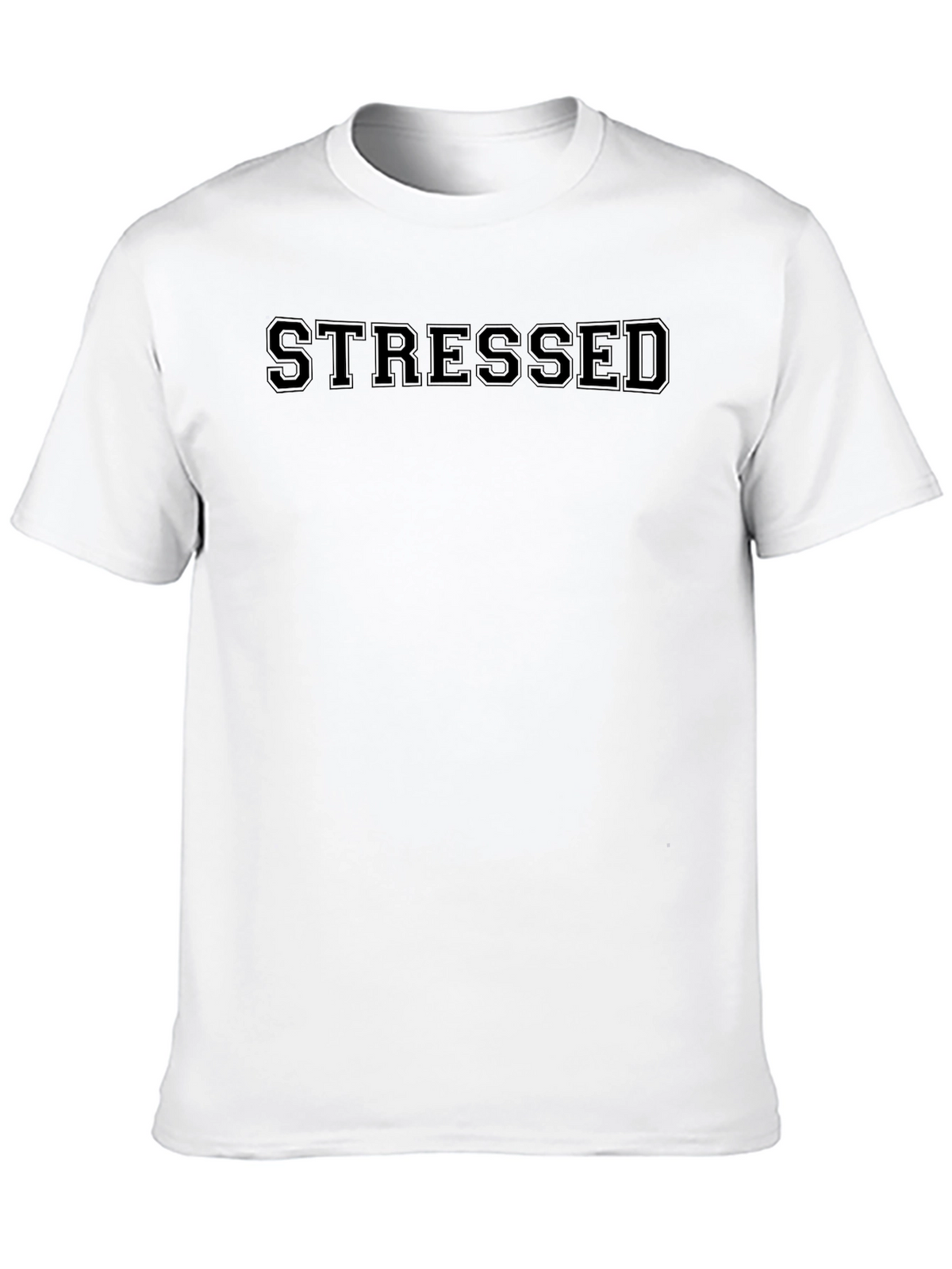 Stressed T-Shirt - Black Crew Neck Tee