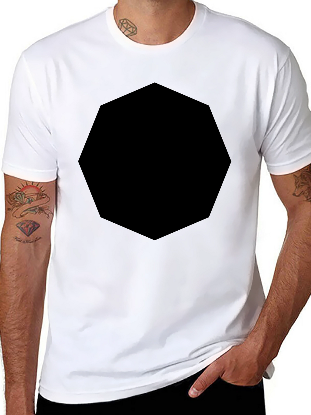Mens Black Crew Neck T-Shirt