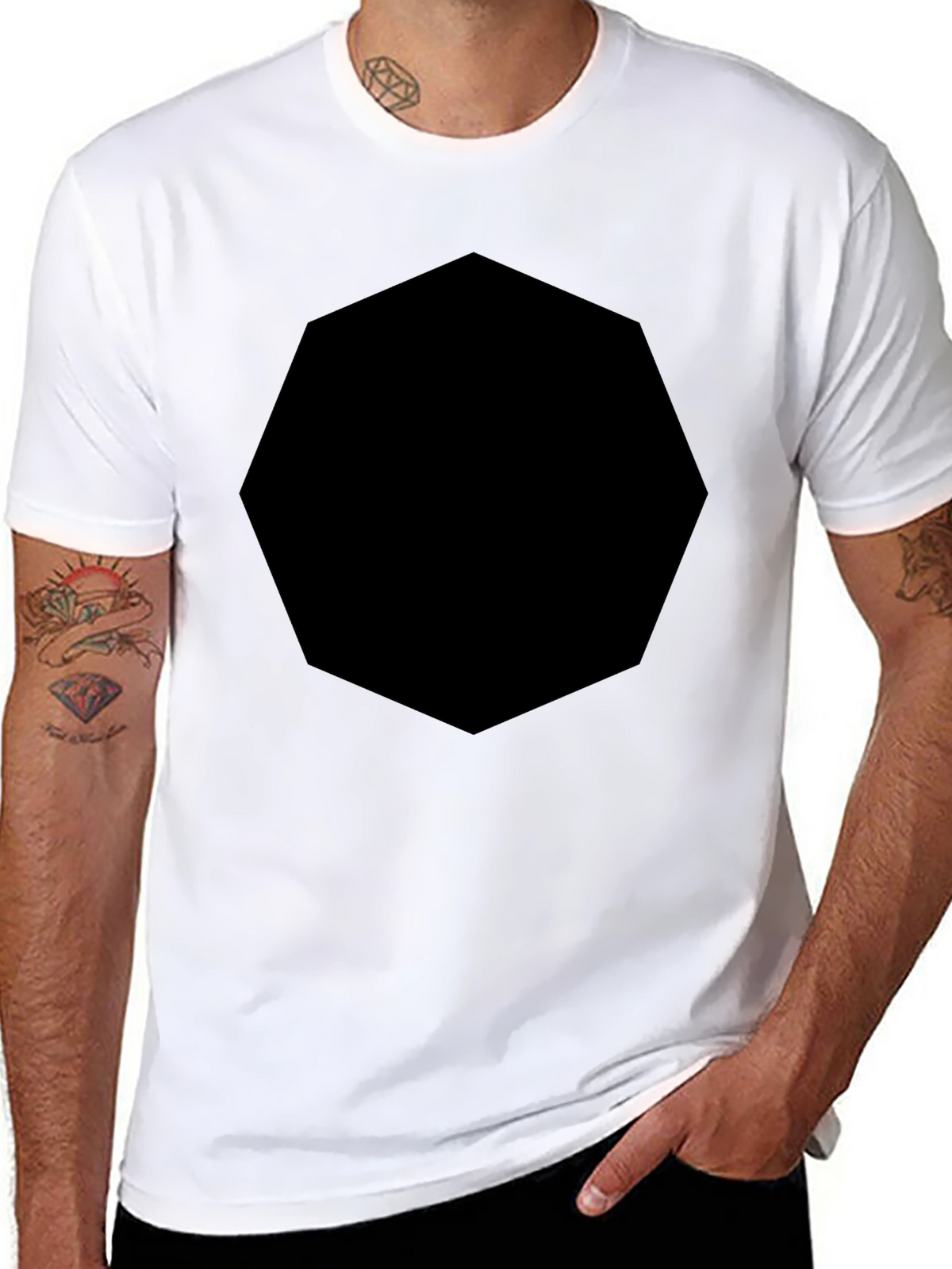 Mens Black Crew Neck T-Shirt