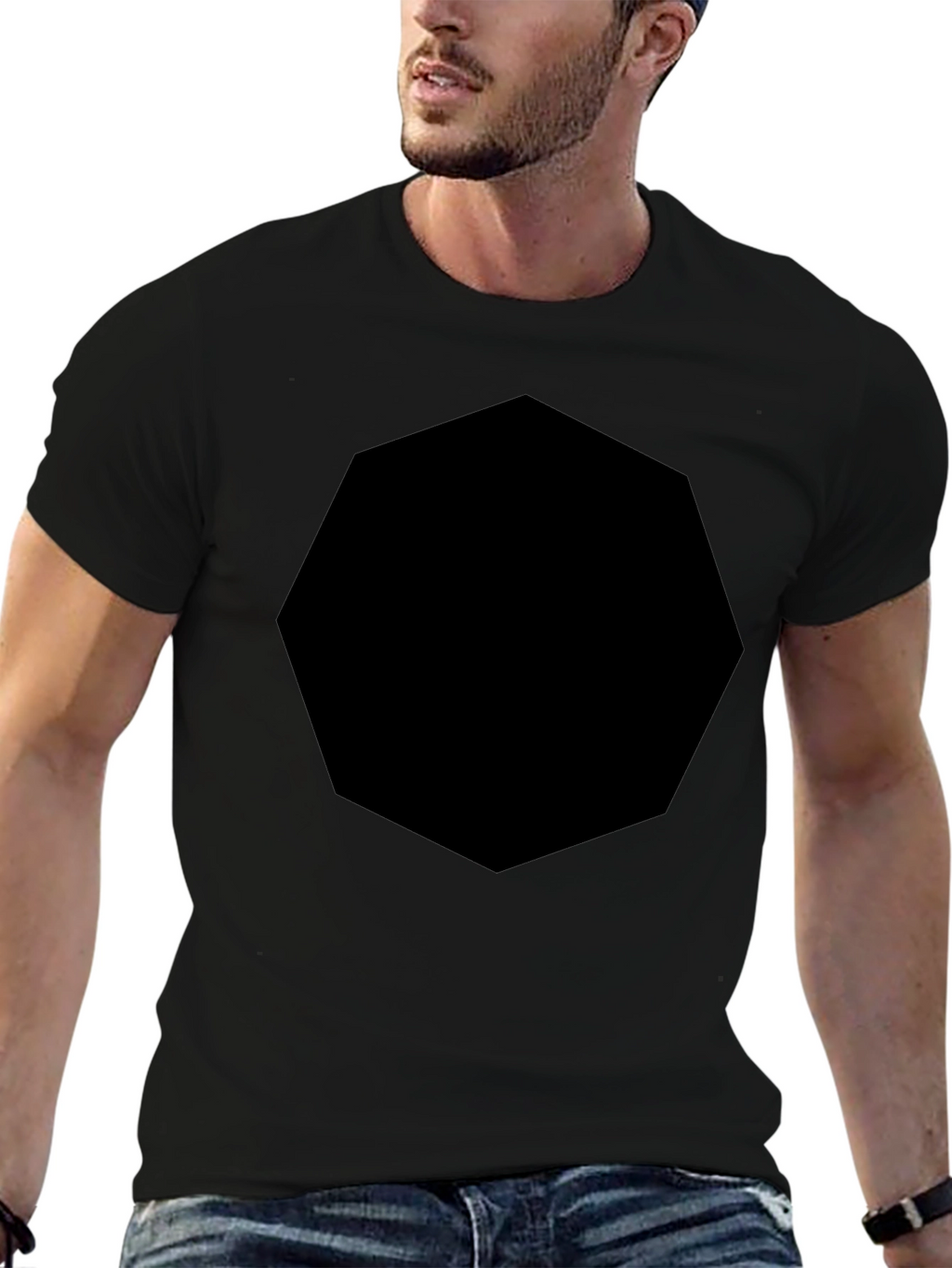 Mens Black Crew Neck T-Shirt