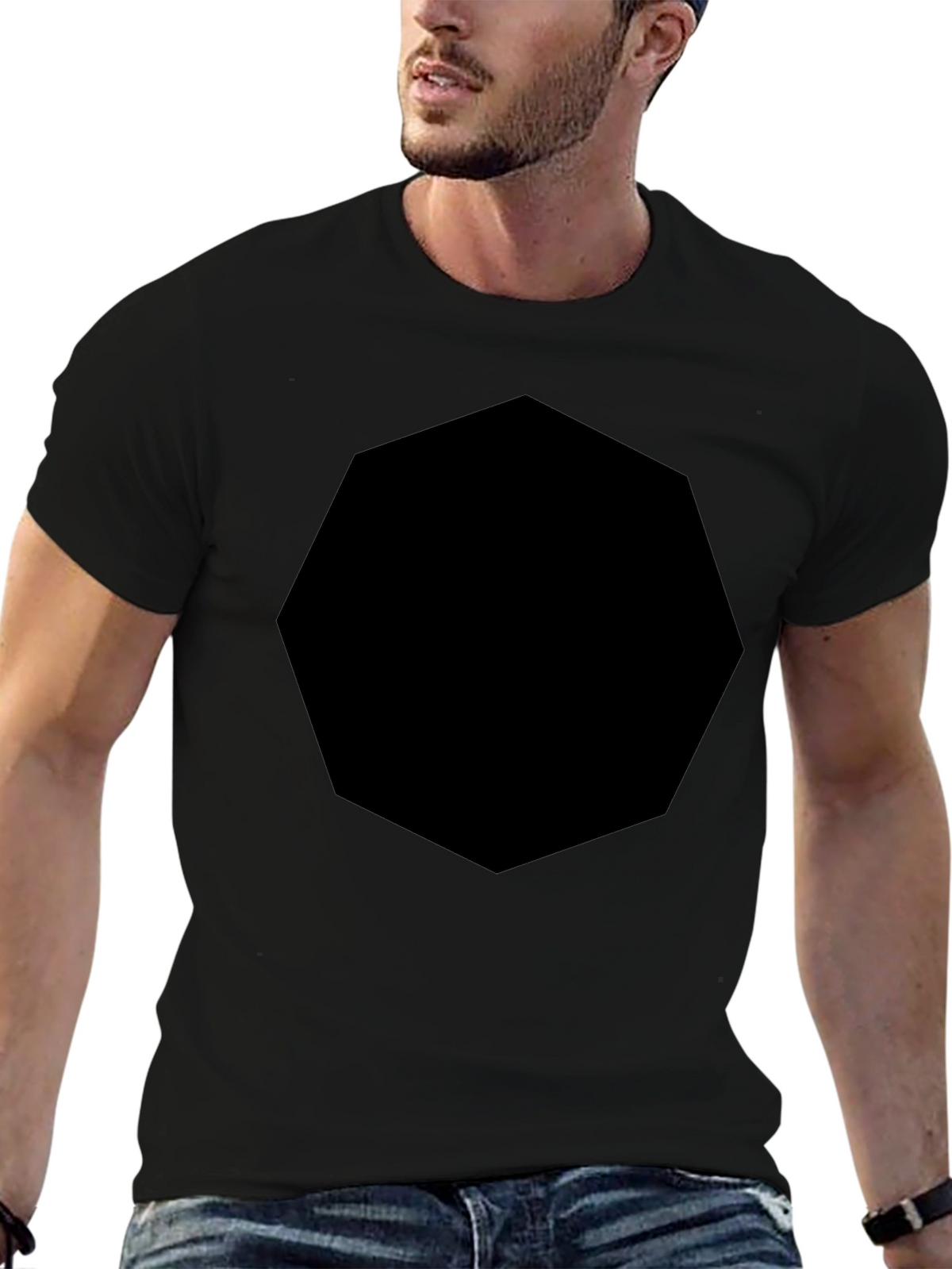 Mens Black Crew Neck T-Shirt