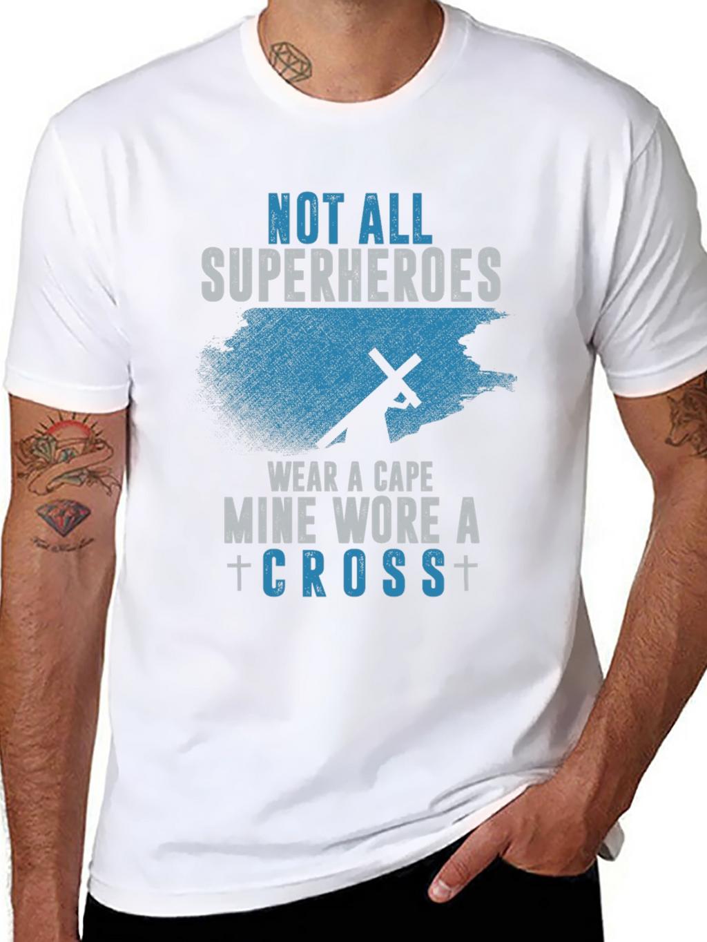 Superhero Cross T-Shirt - Christian Faith Apparel