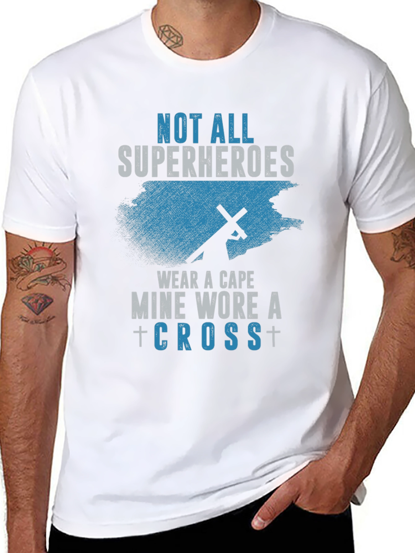 Superhero Cross T-Shirt - Christian Faith Apparel