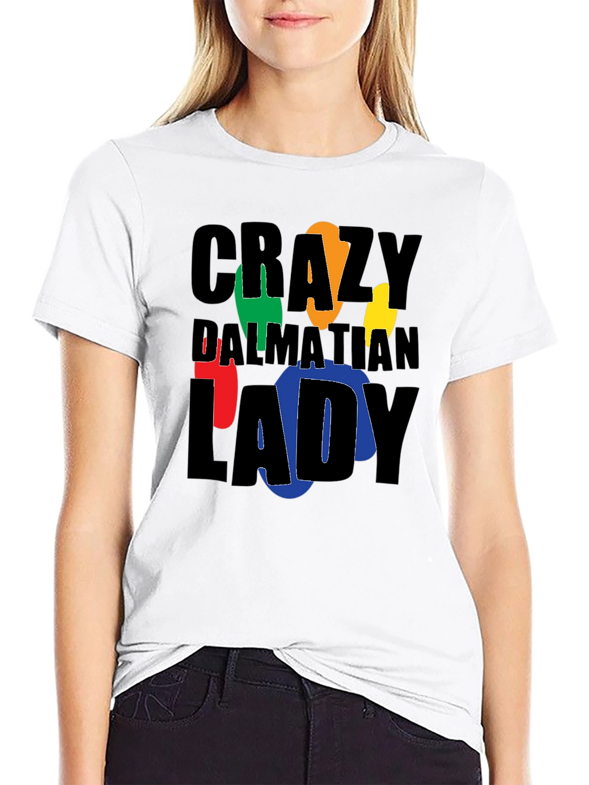 Crazy Dalmatian Lady Graphic T-Shirt
