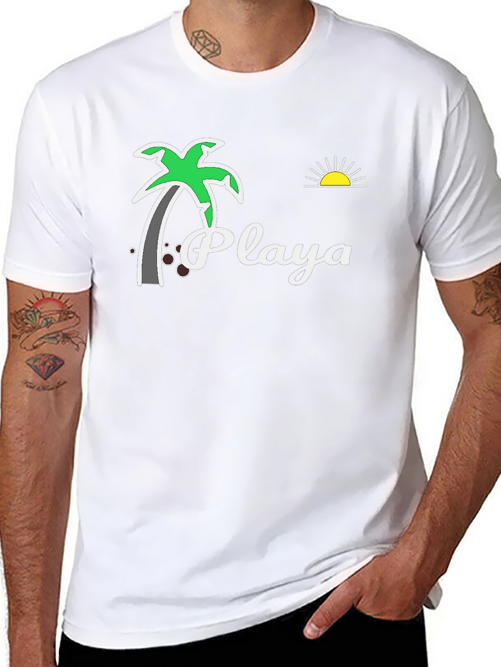 Playa Palm Tree Graphic Tee - Beach Vibes