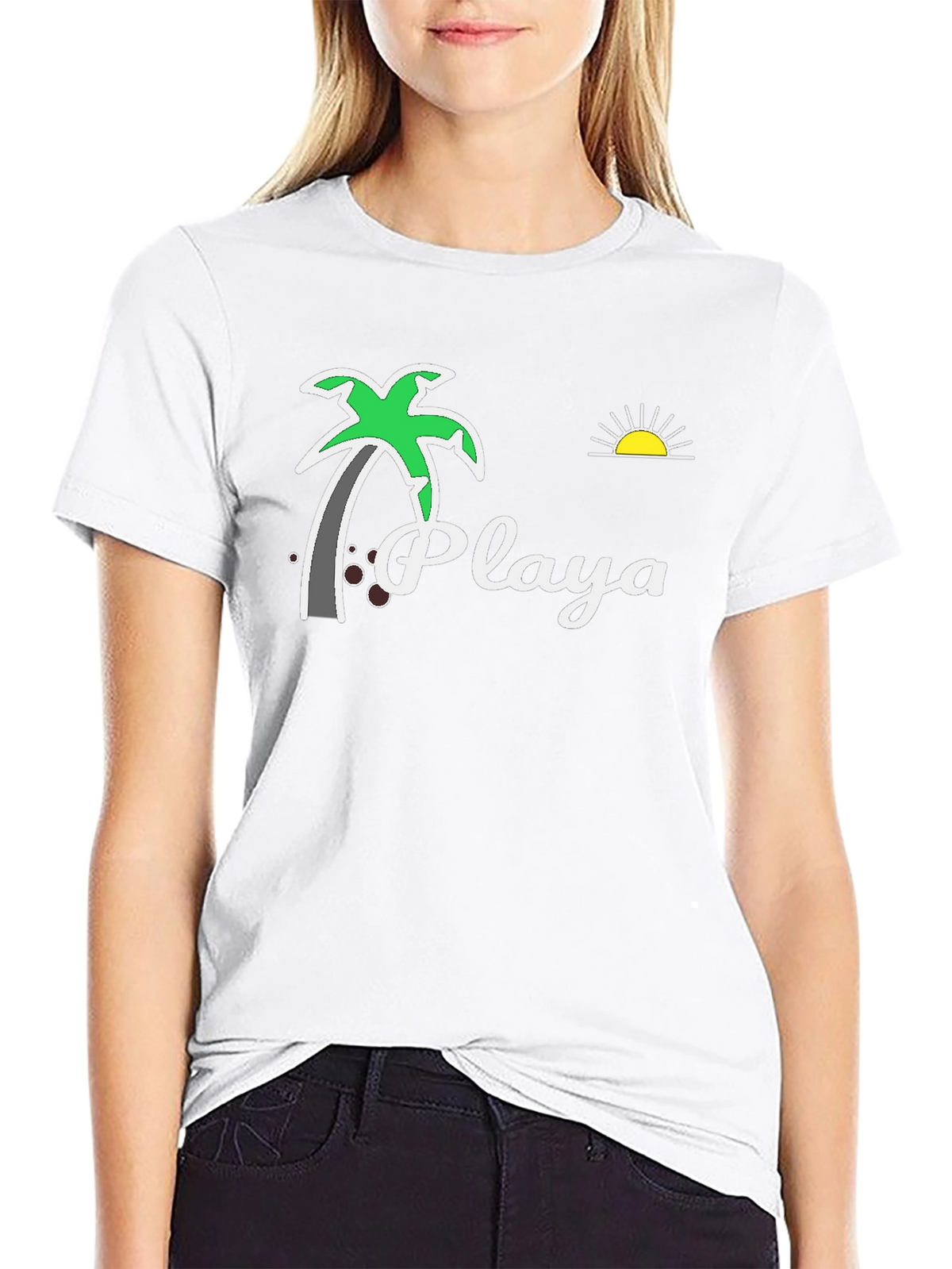 Playa Palm Tree Graphic Tee - Beach Vibes