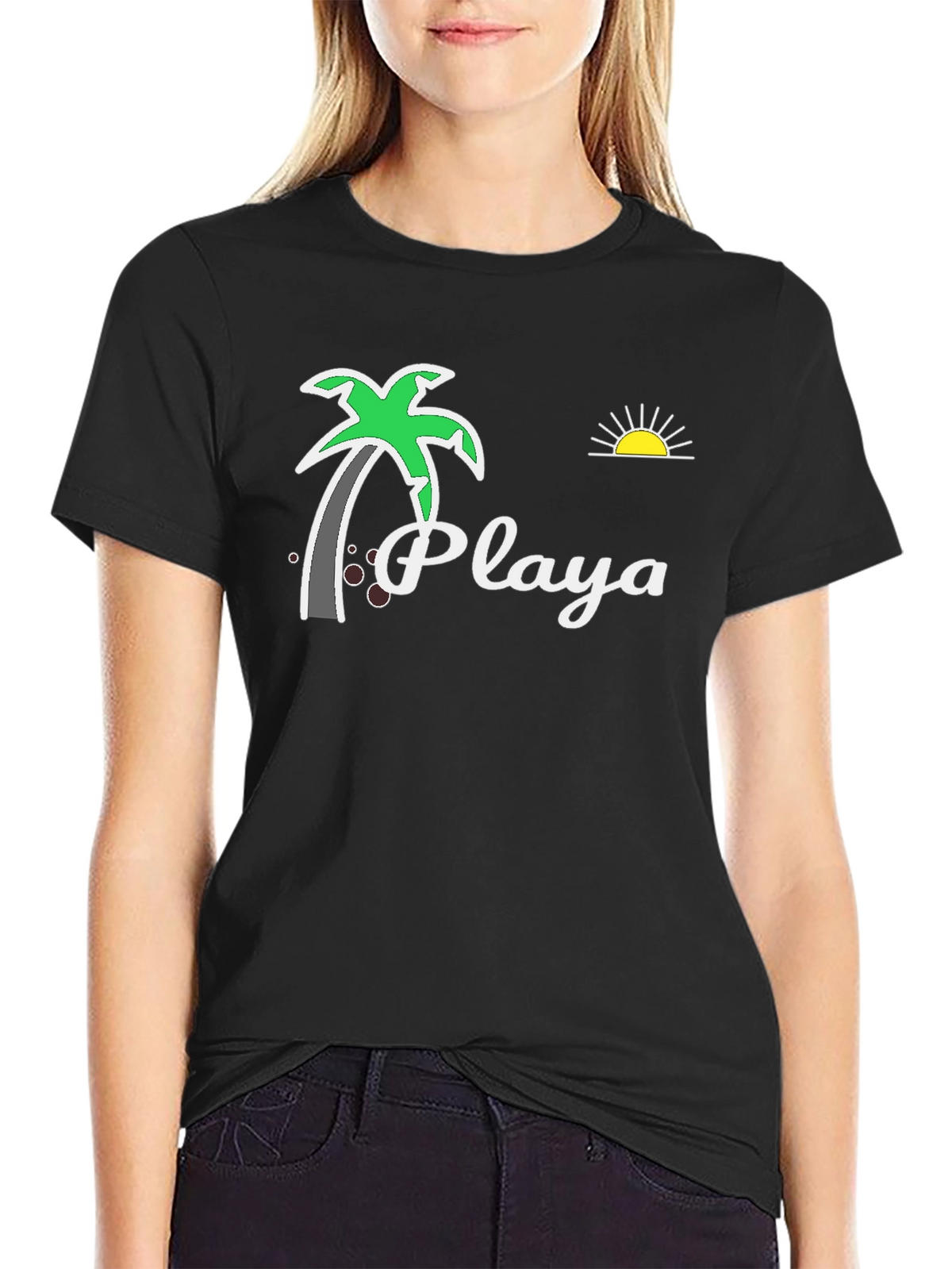 Playa Palm Tree Graphic Tee - Beach Vibes