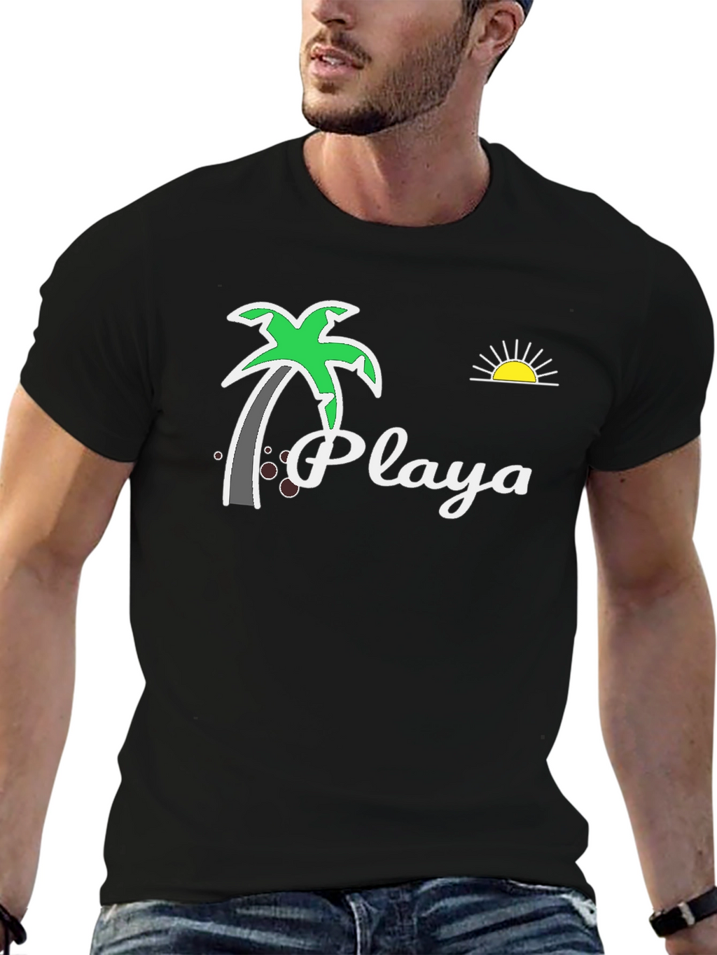 Playa Palm Tree Graphic Tee - Beach Vibes