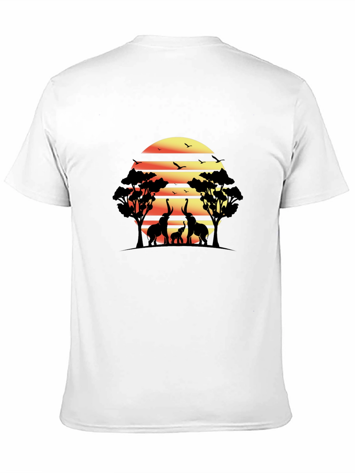 African Sunset Elephant Graphic Tee - Black