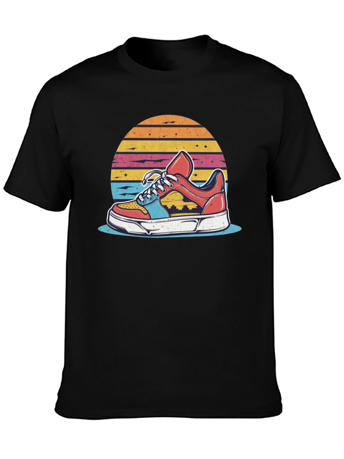 Retro Sneaker Graphic Tee - Black