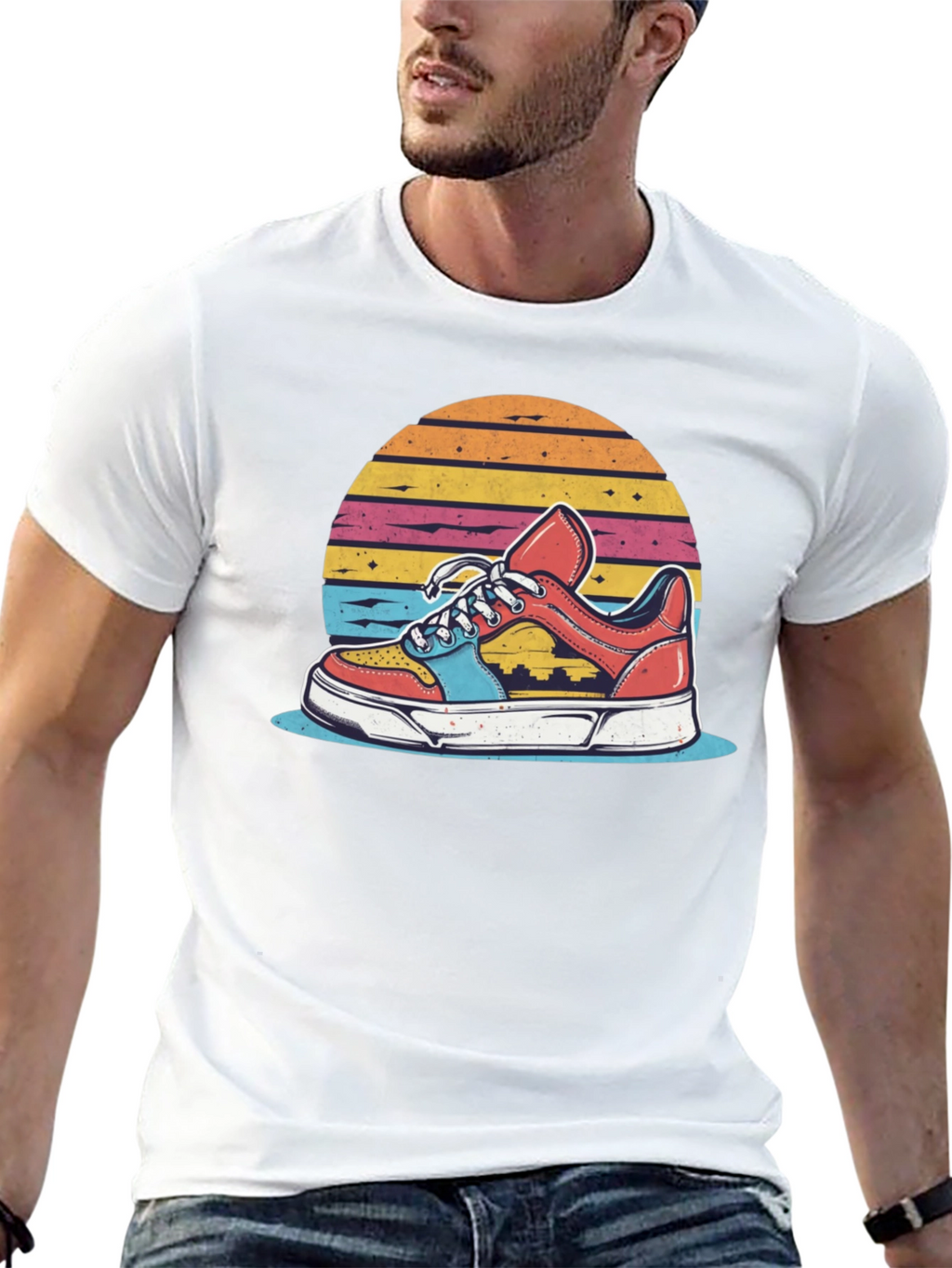 Retro Sneaker Graphic Tee - Black