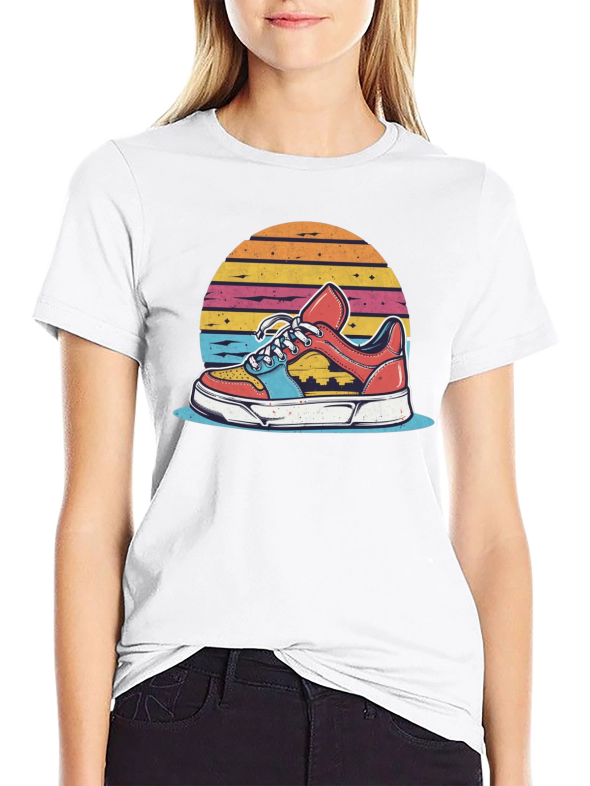Retro Sneaker Graphic Tee - Black
