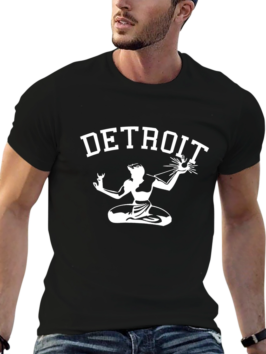 Detroit Spirit T-Shirt Black Cotton