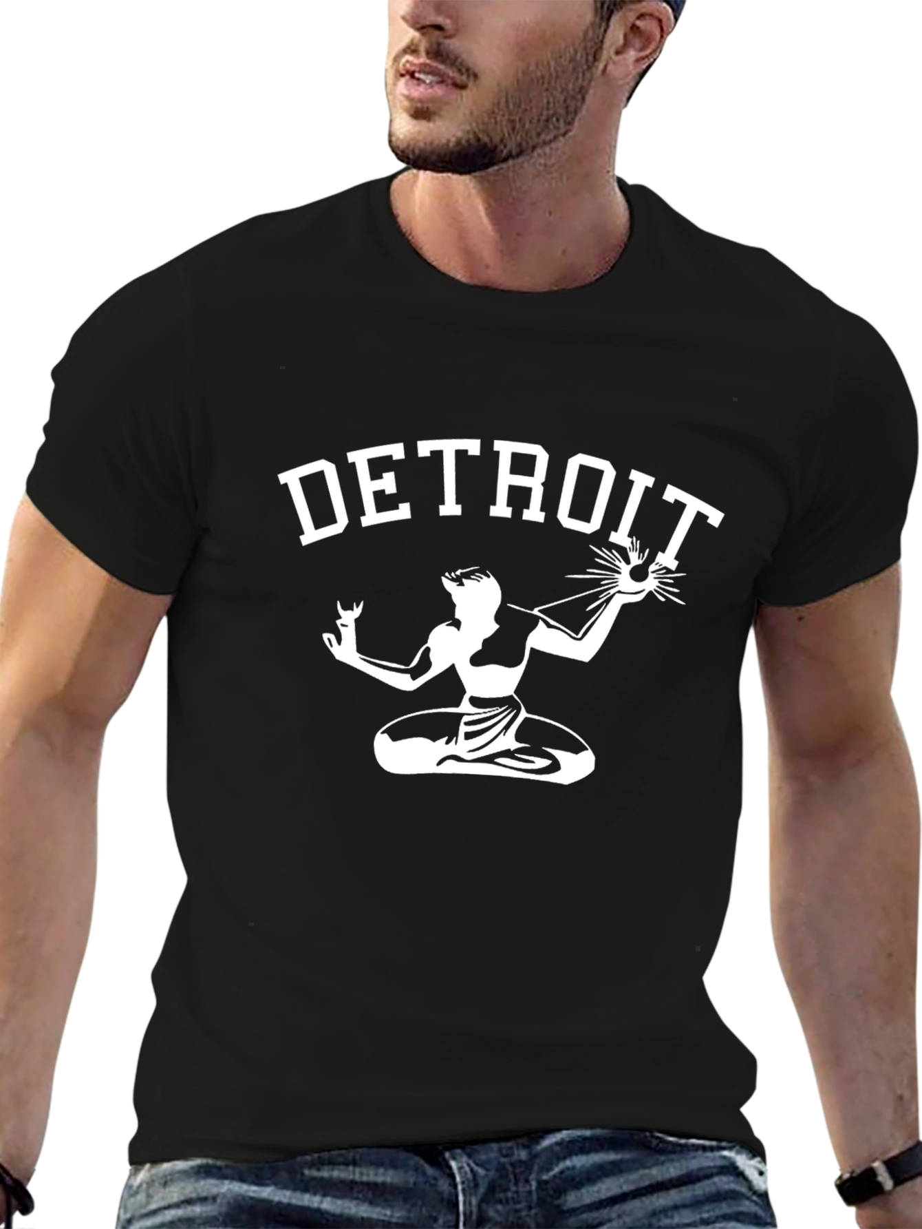 Detroit Spirit T-Shirt Black Cotton