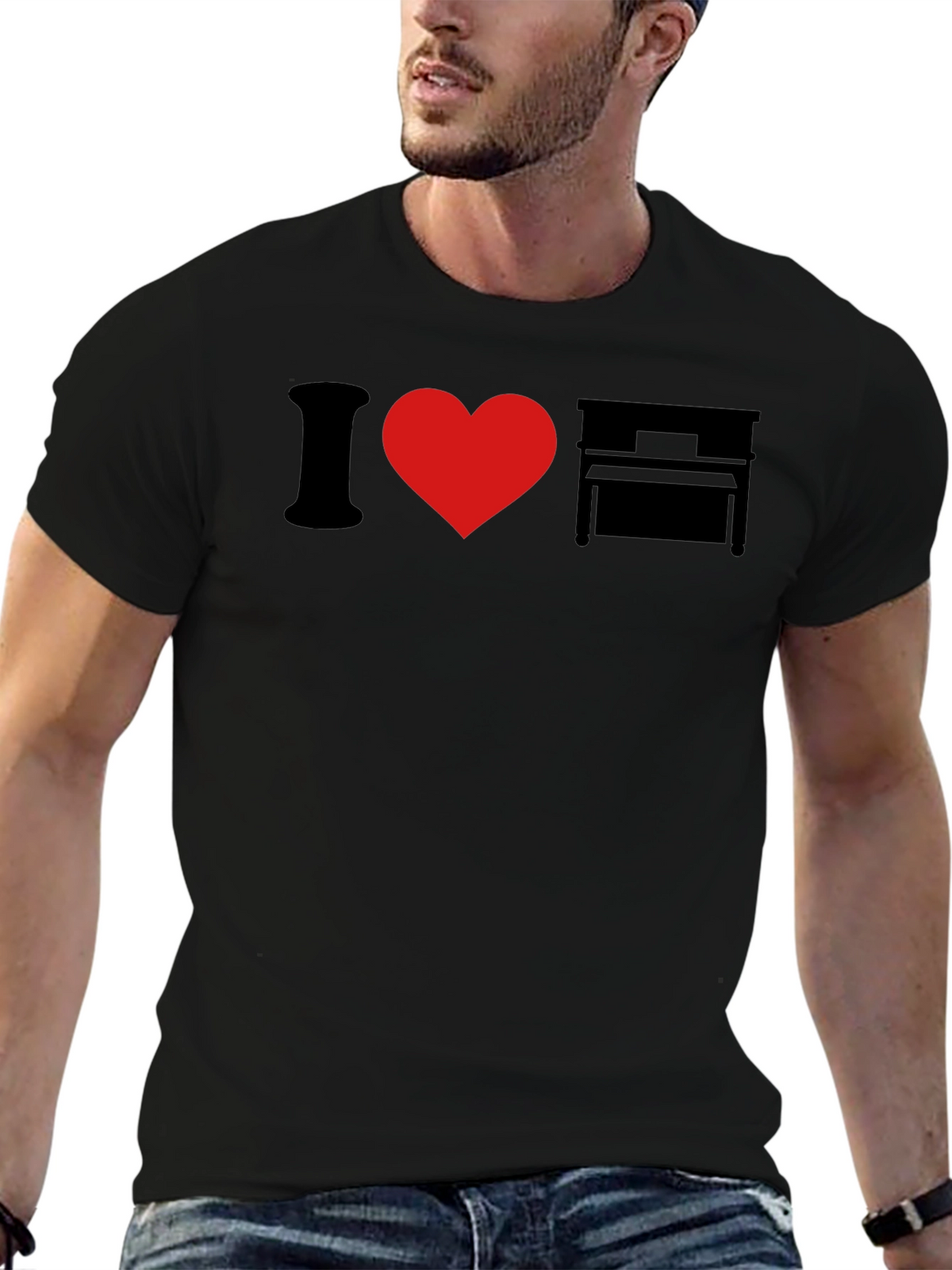 I Love Piano Graphic T-Shirt - Music Lover Tee