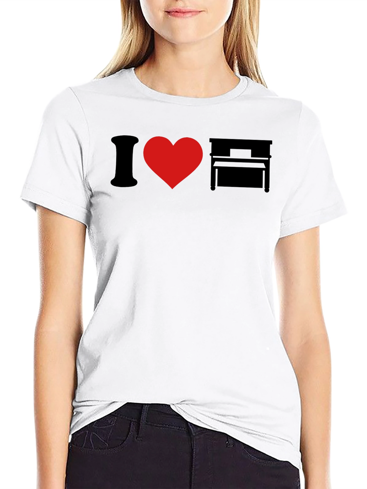 I Love Piano Graphic T-Shirt - Music Lover Tee