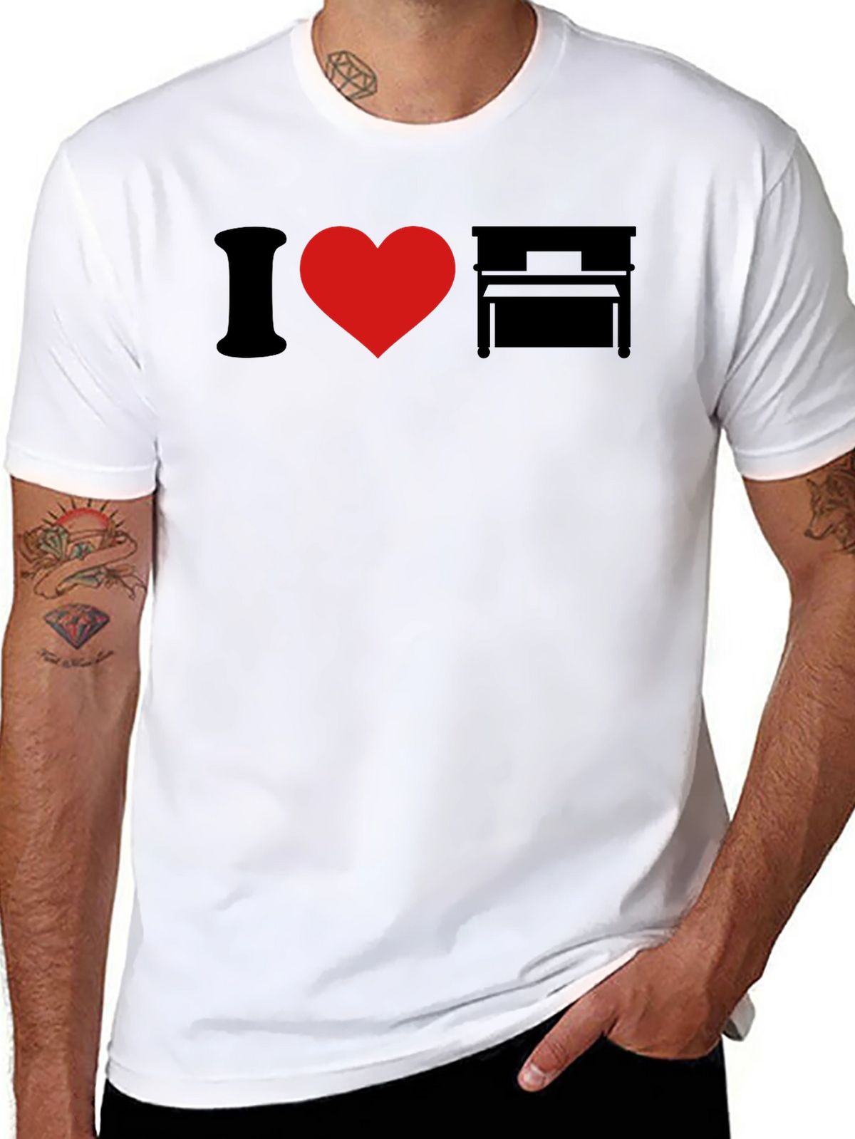 I Love Piano Graphic T-Shirt - Music Lover Tee