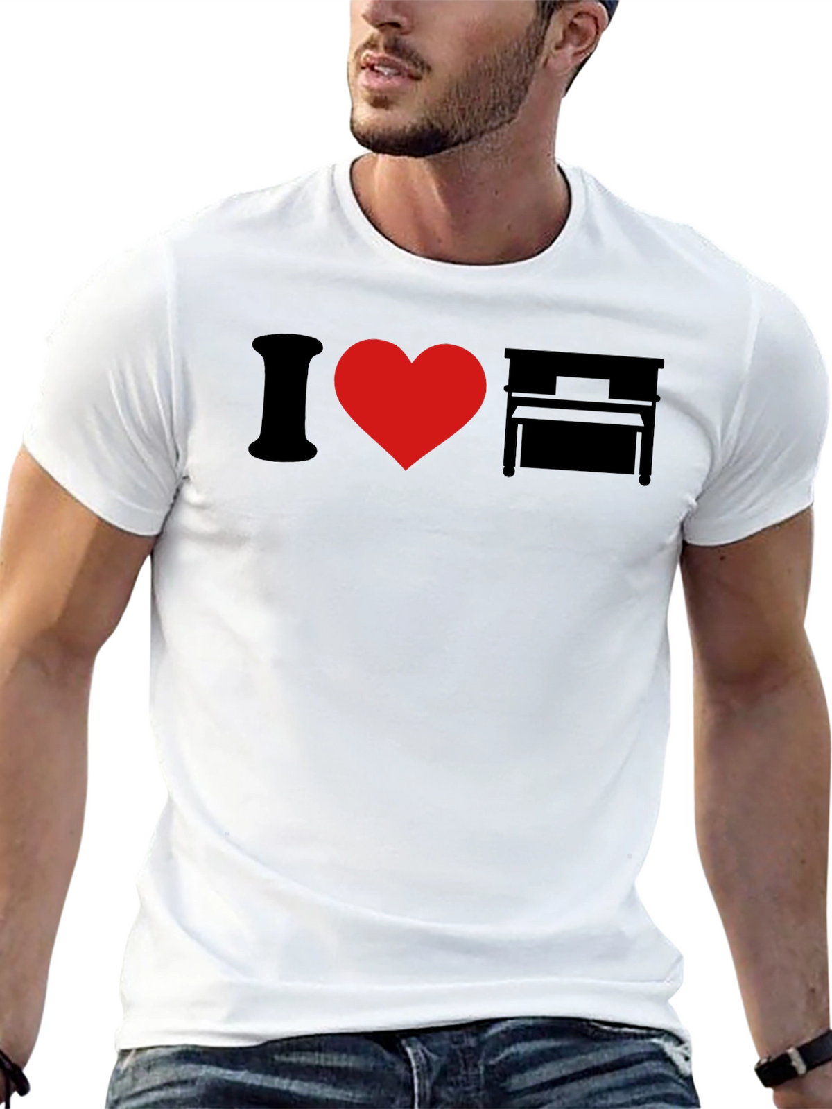 I Love Piano Graphic T-Shirt - Music Lover Tee