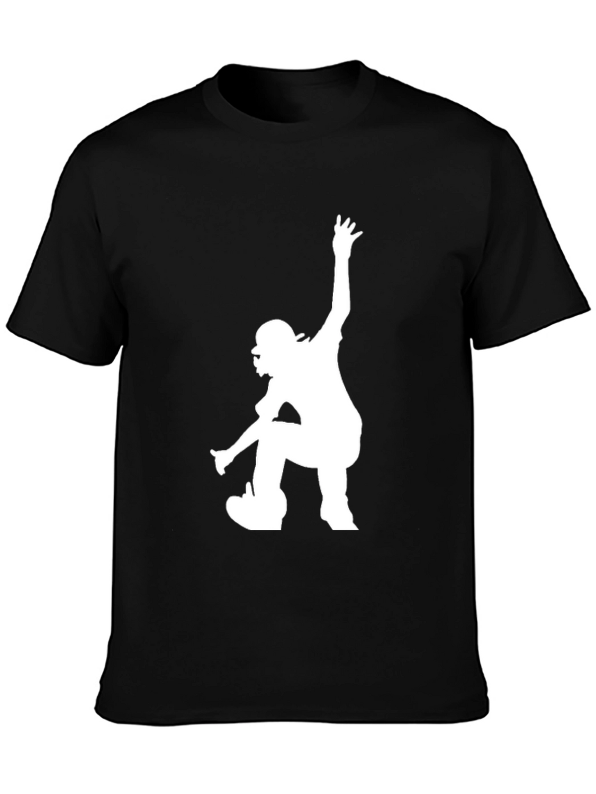 Cool Skater Graphic Black Tee - Casual Style