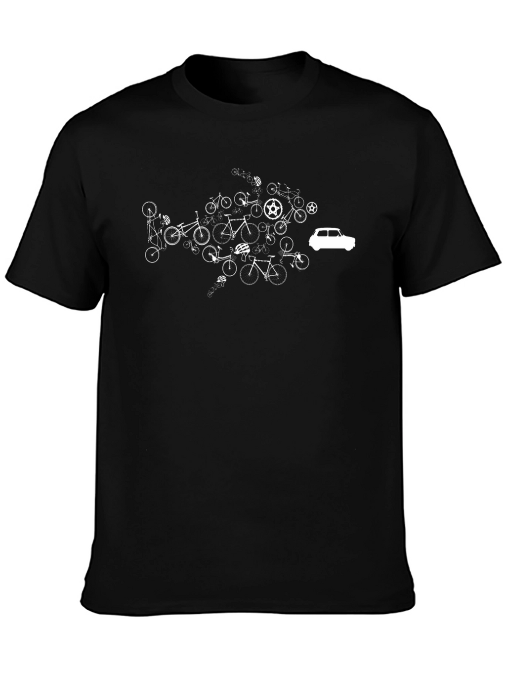 Bicycle Car T-Shirt - Black Cotton Tee