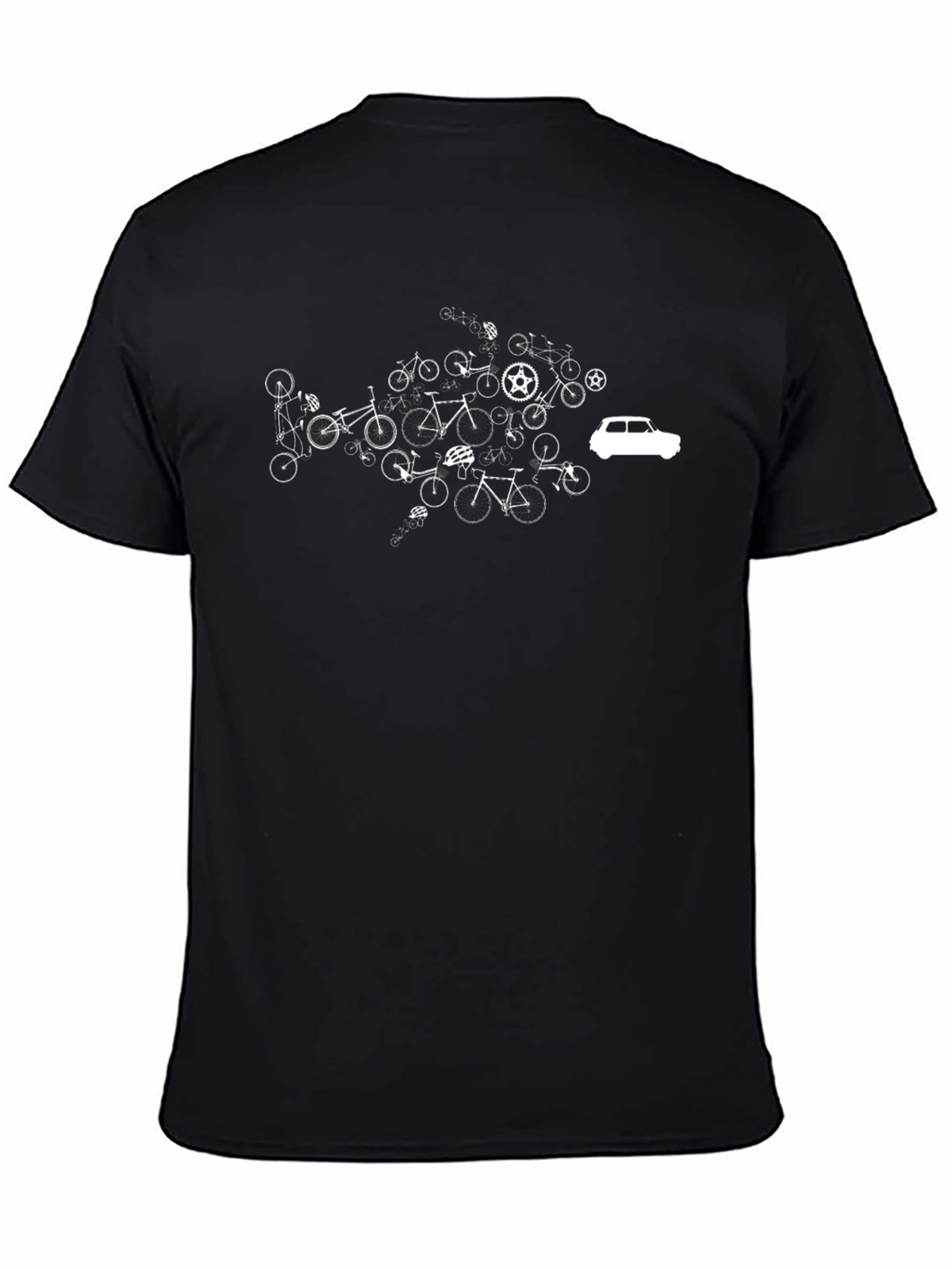 Bicycle Car T-Shirt - Black Cotton Tee