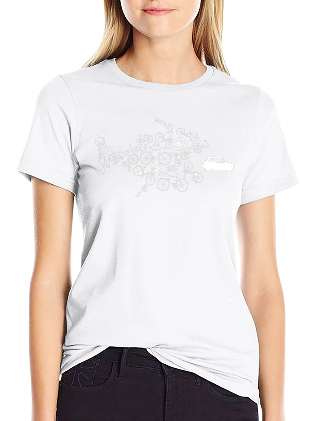 Bicycle Car T-Shirt - Black Cotton Tee
