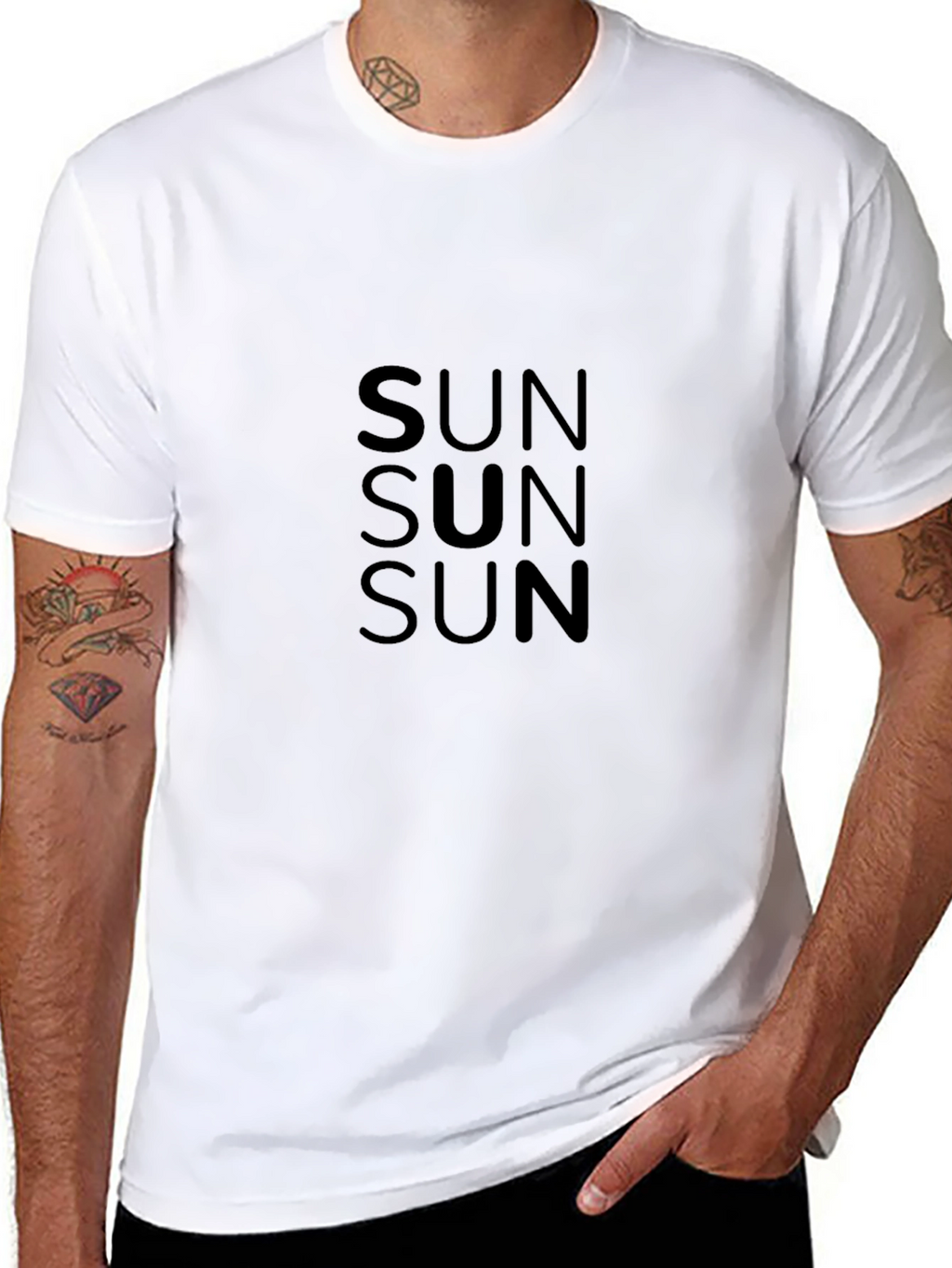 Black SUN Graphic Tee - Stylish Casual Wear