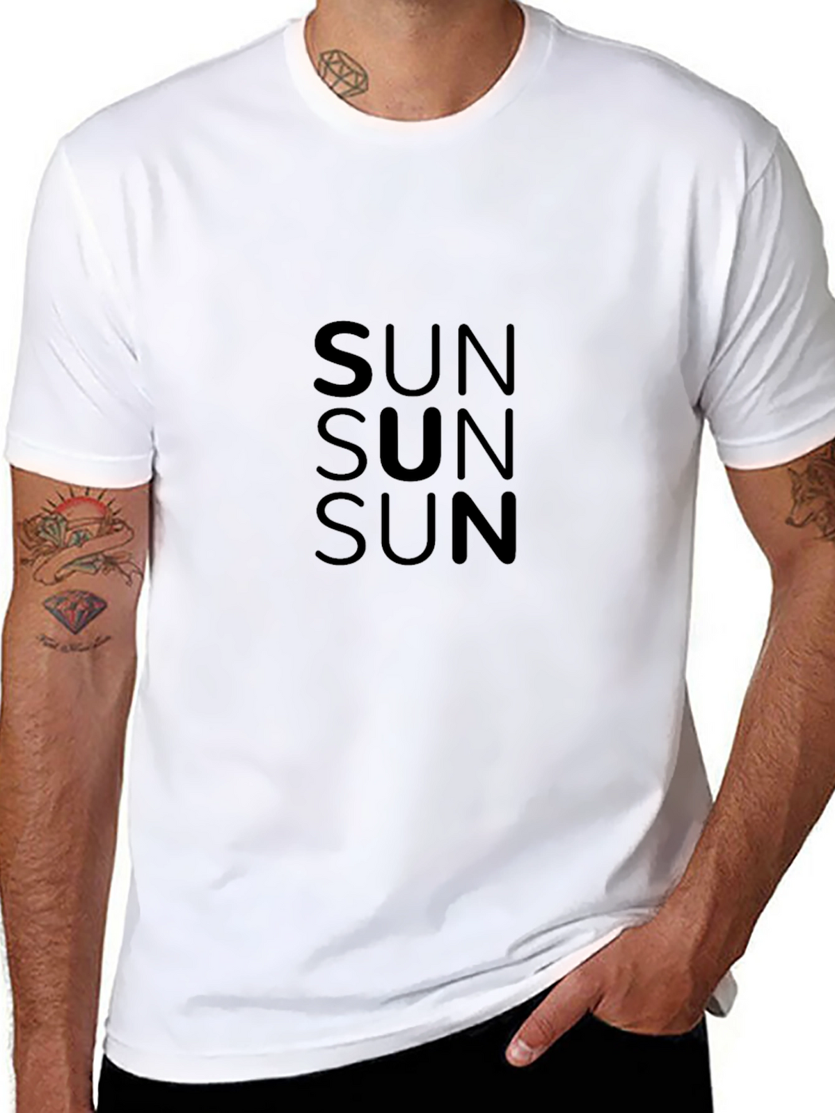 Black SUN Graphic Tee - Stylish Casual Wear