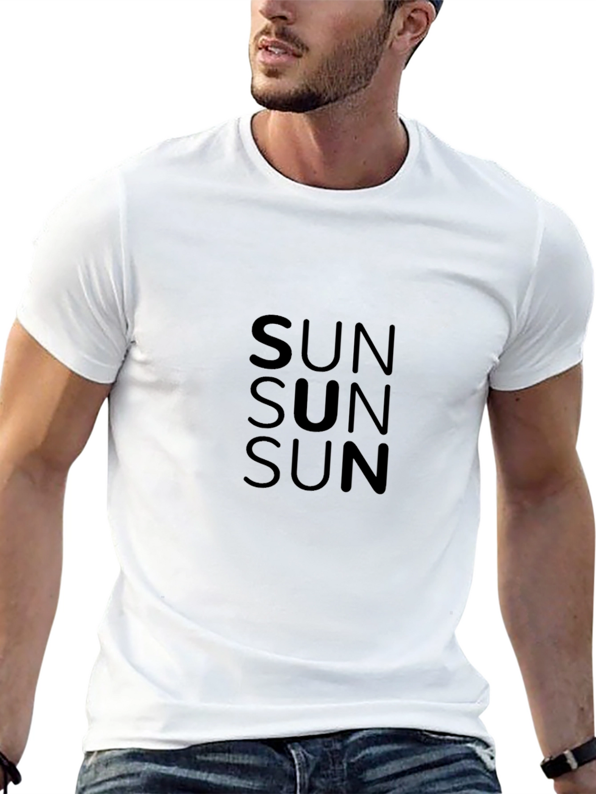 Black SUN Graphic Tee - Stylish Casual Wear